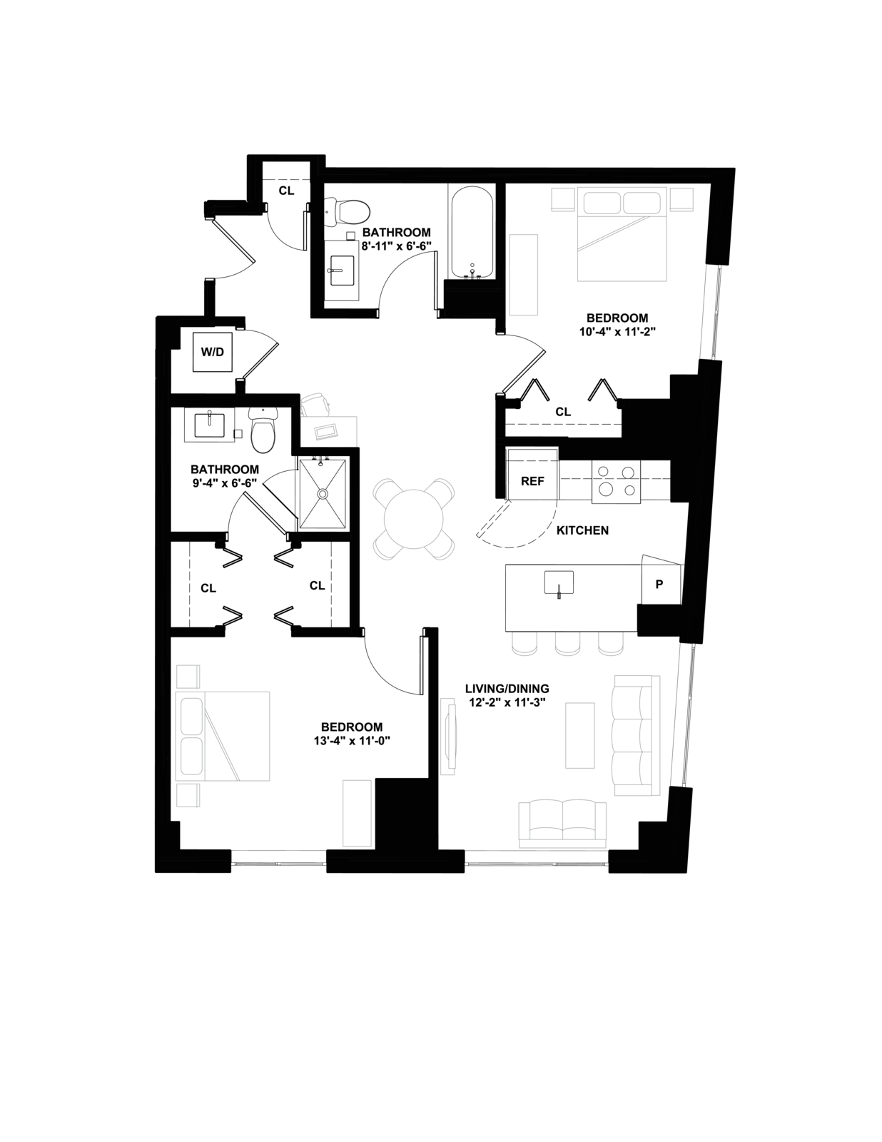 Floor plan layout diagram for D1.1