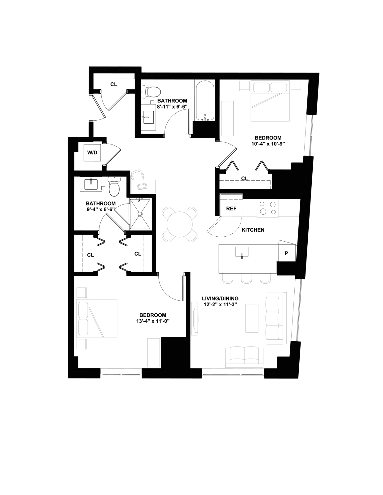 Floor plan layout diagram for D1
