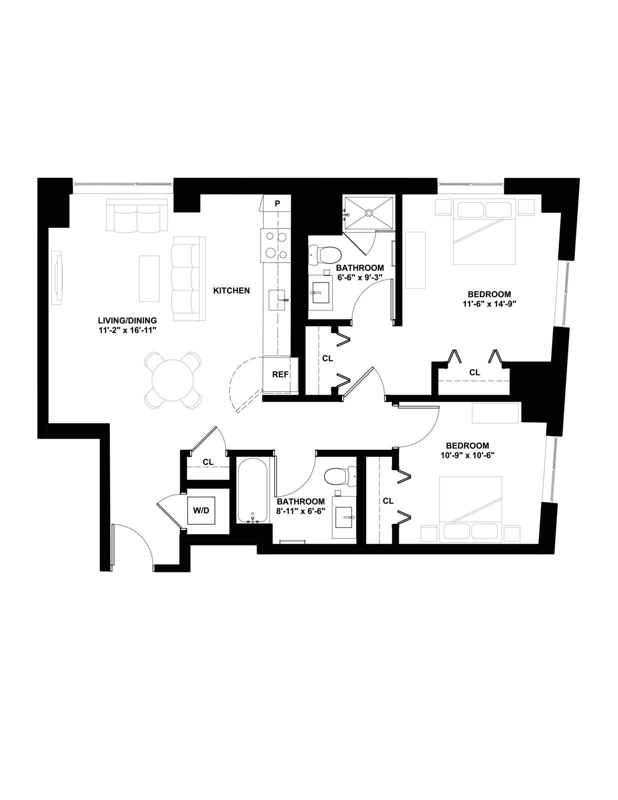 Floor plan layout diagram for D2.1