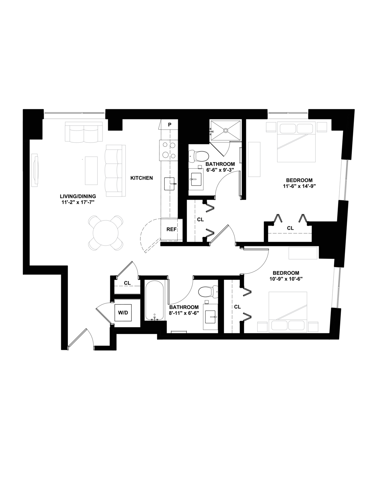 Floor plan layout diagram for D2