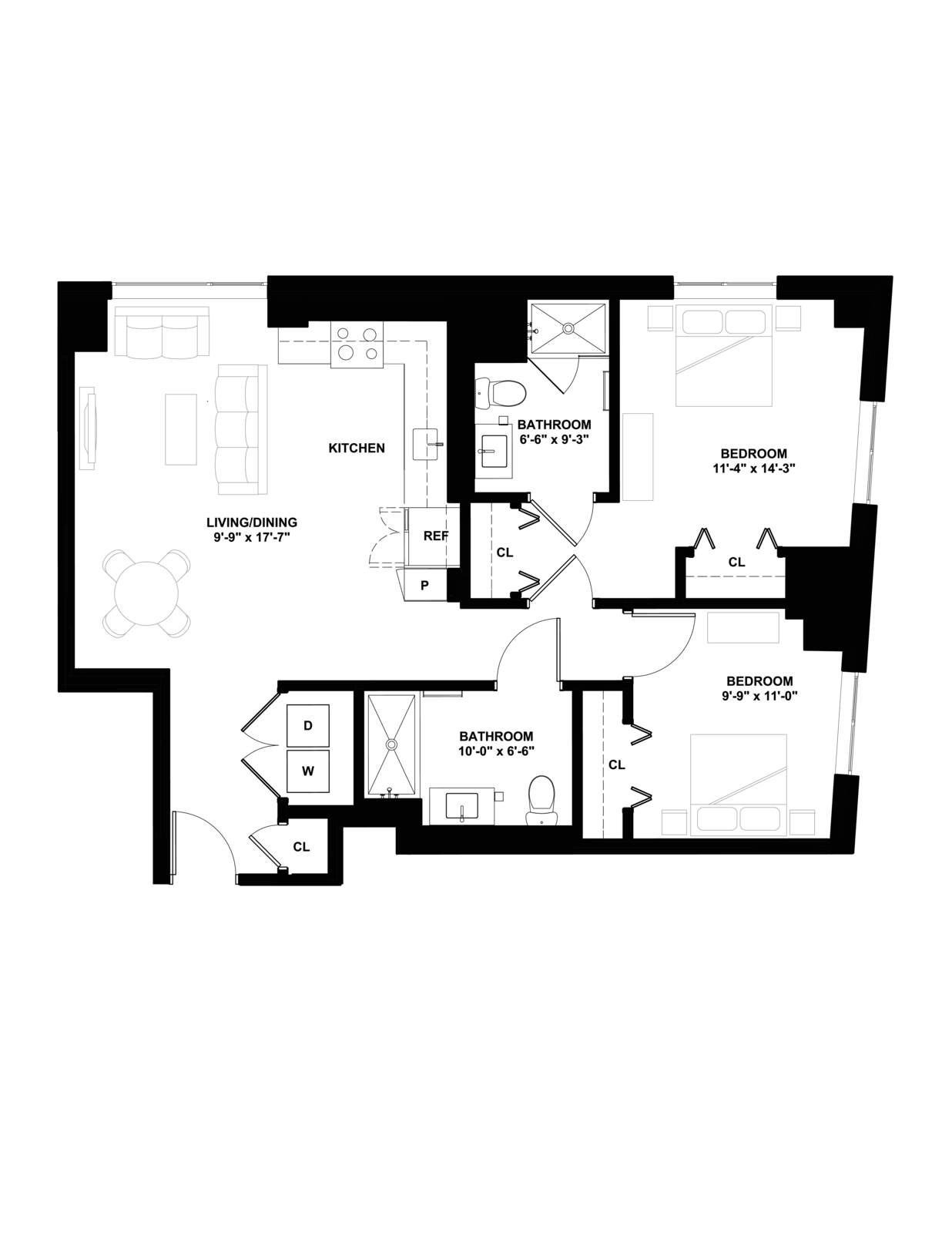 Floor plan layout diagram for D2-HC