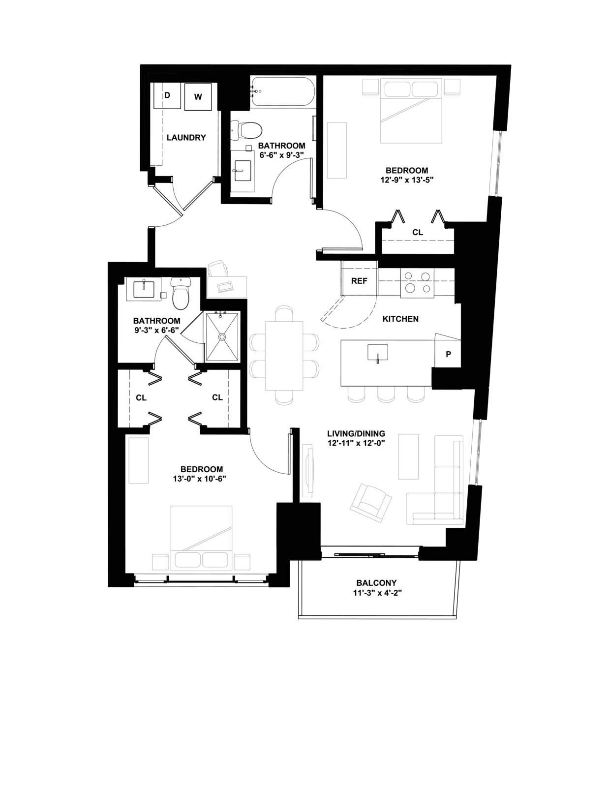 Floor plan layout diagram for D3-PH