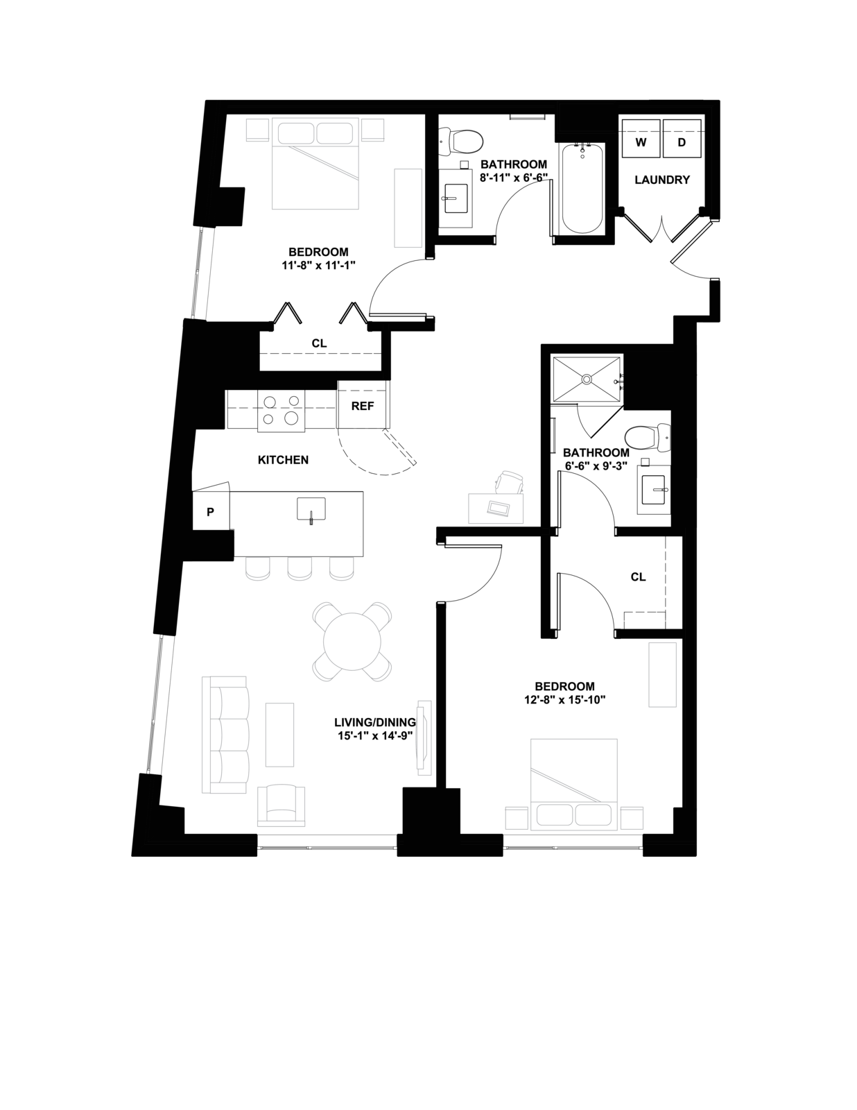 Floor plan layout diagram for D4