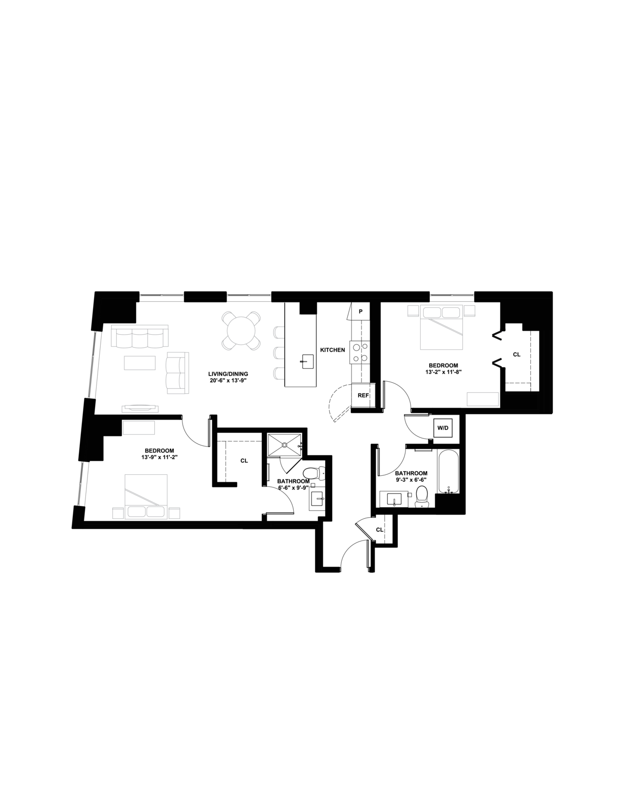 Floor plan layout diagram for D7