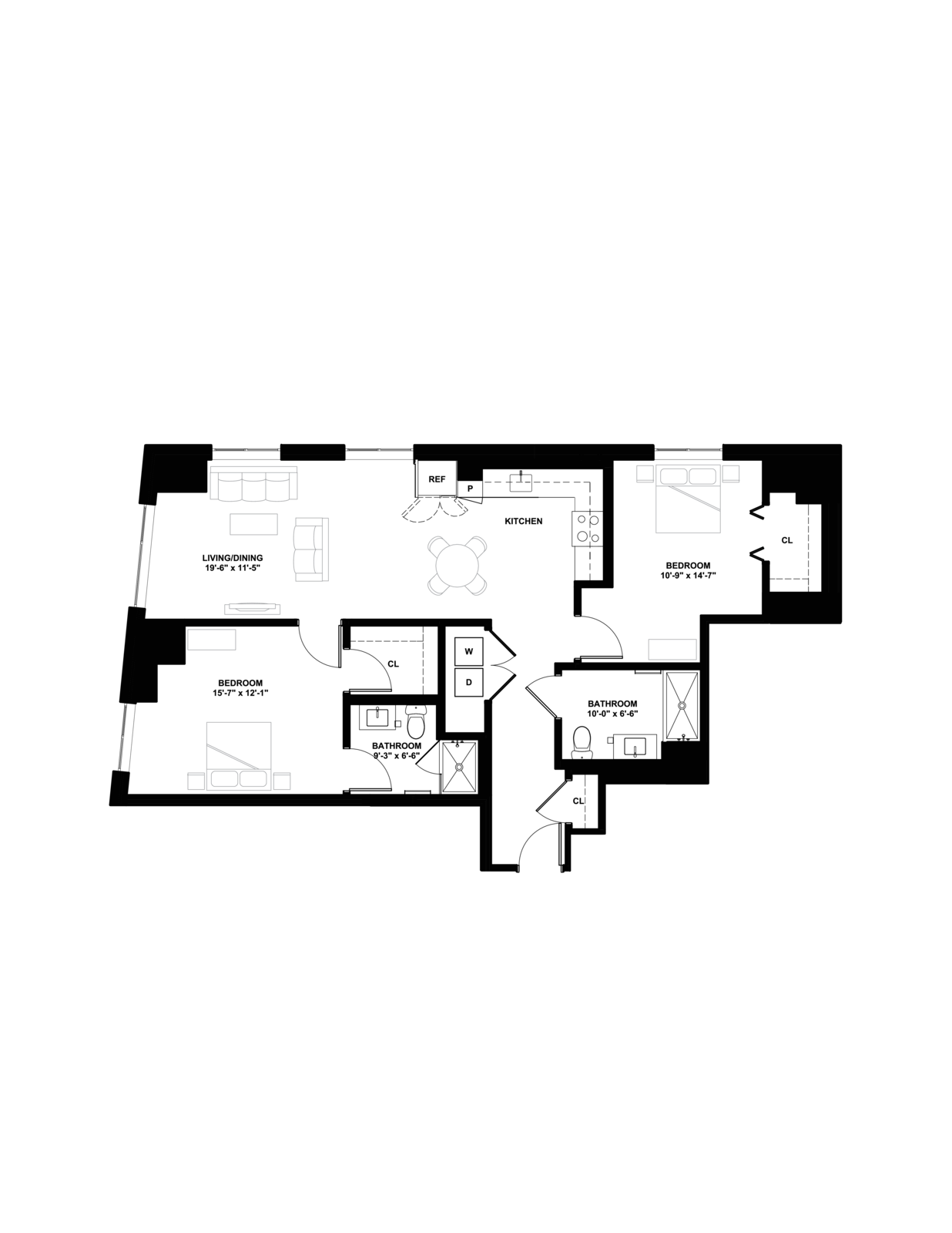Floor plan layout diagram for D7