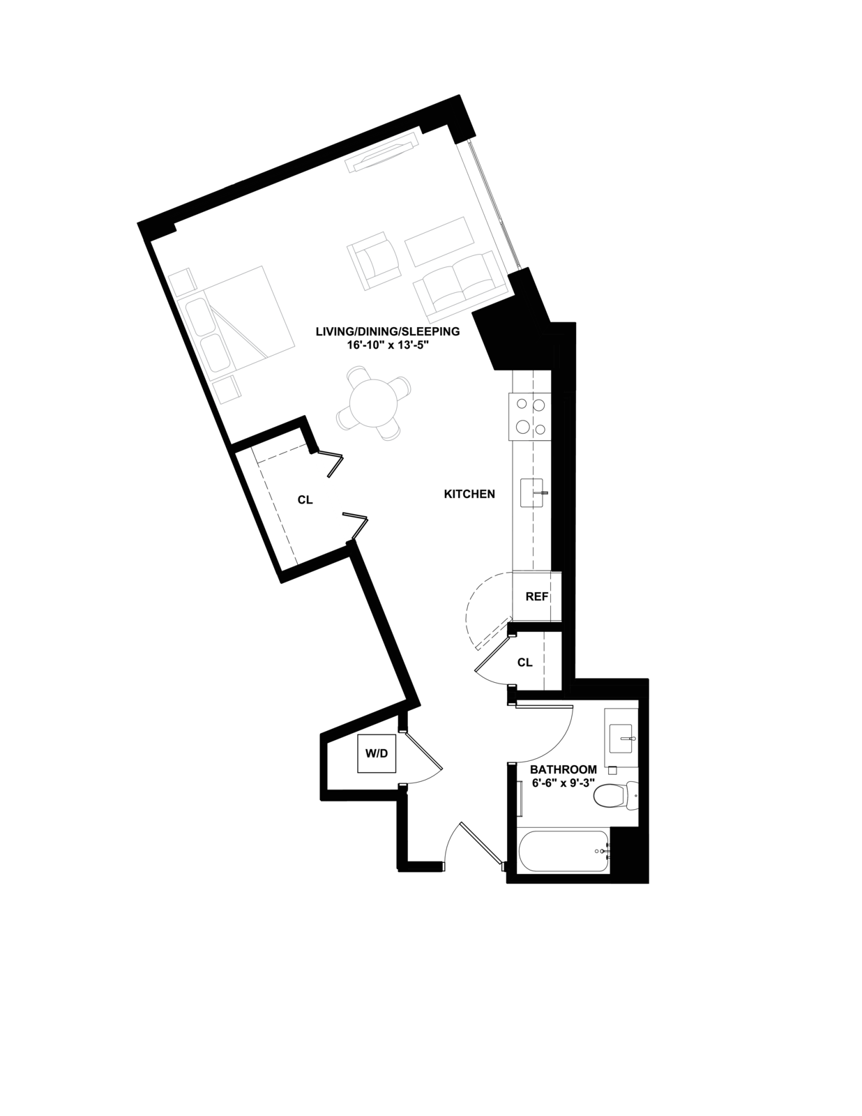 Floor plan layout diagram for SA-1