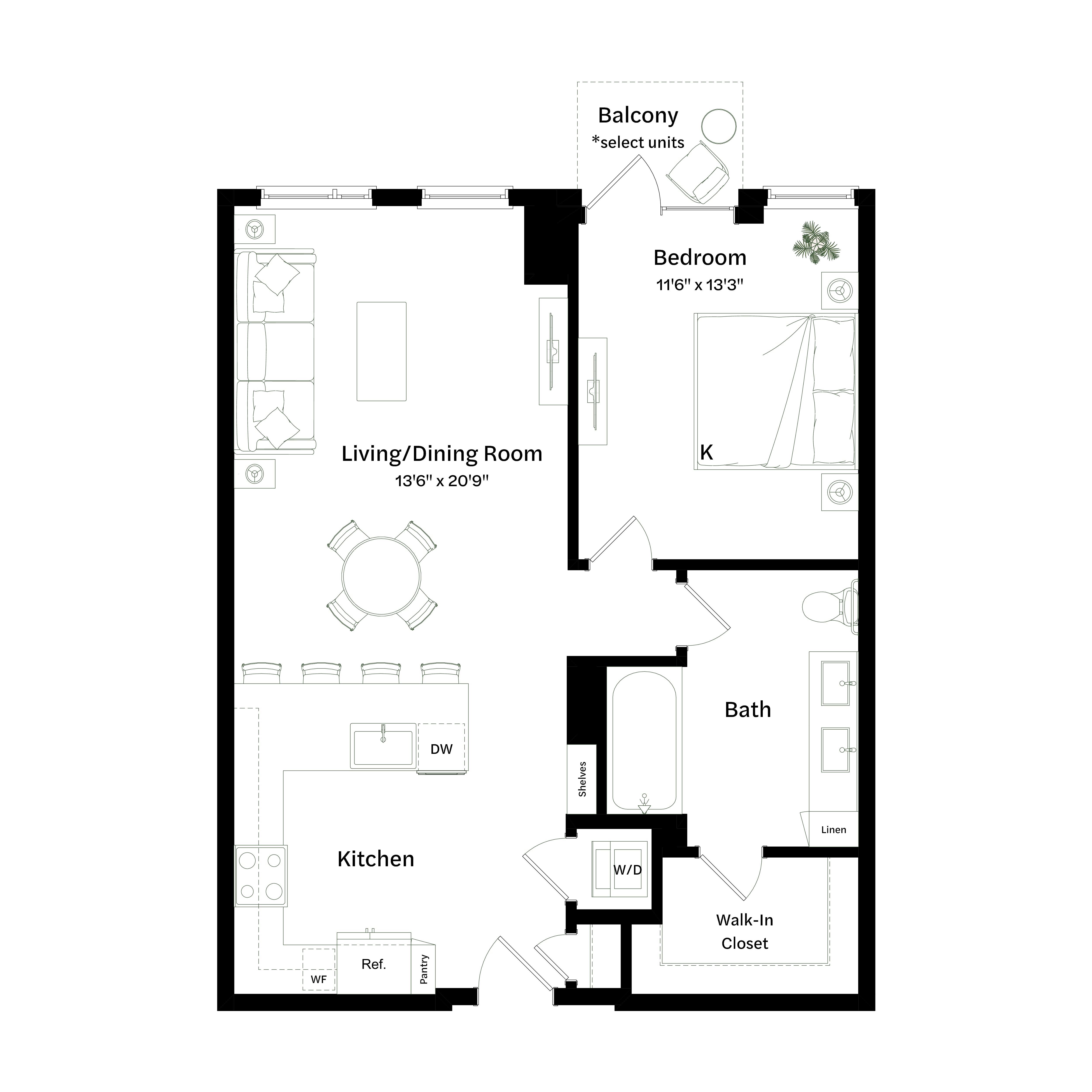 Floor plan layout diagram for A1