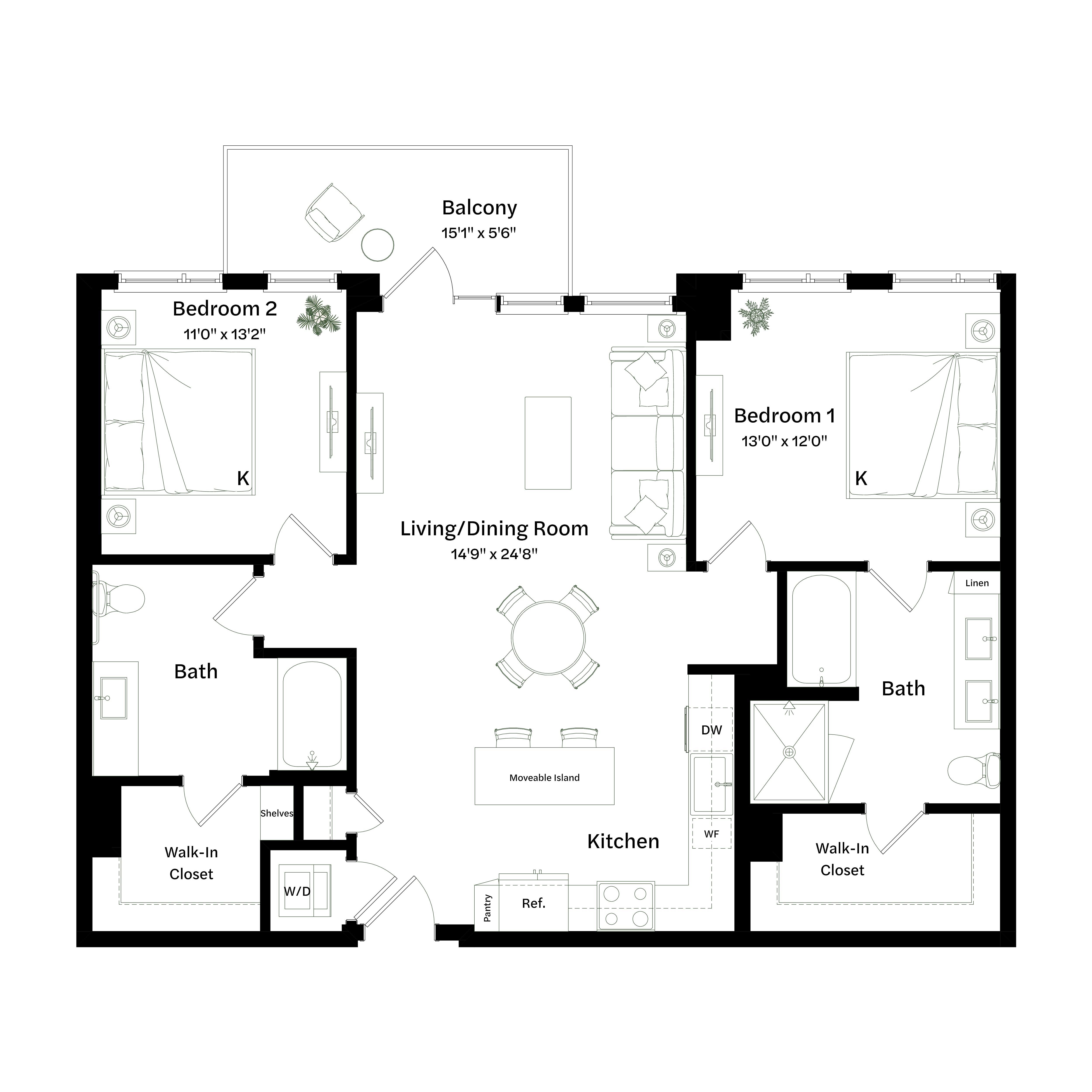 Floor plan layout diagram for B1