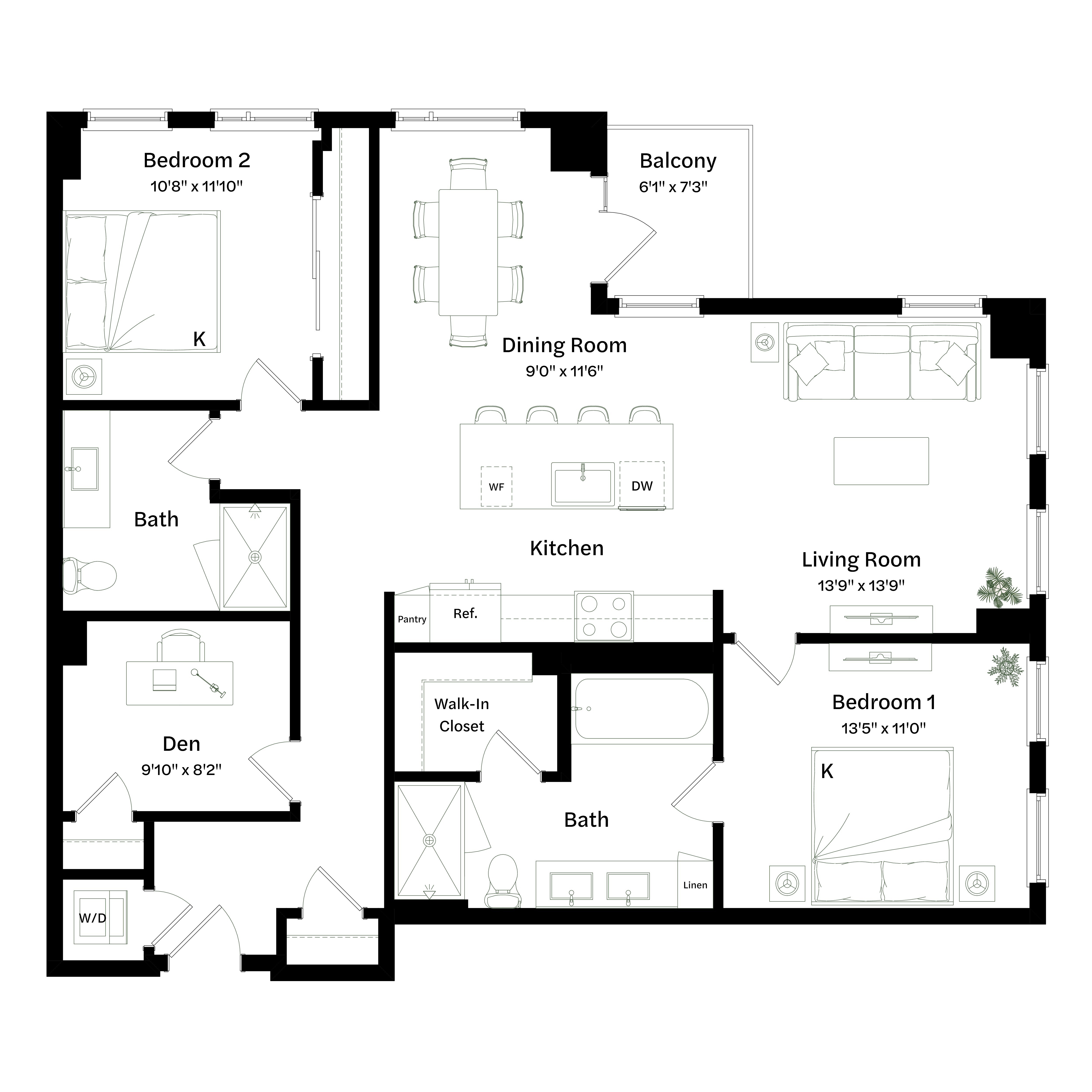 Floor plan layout diagram for BD1