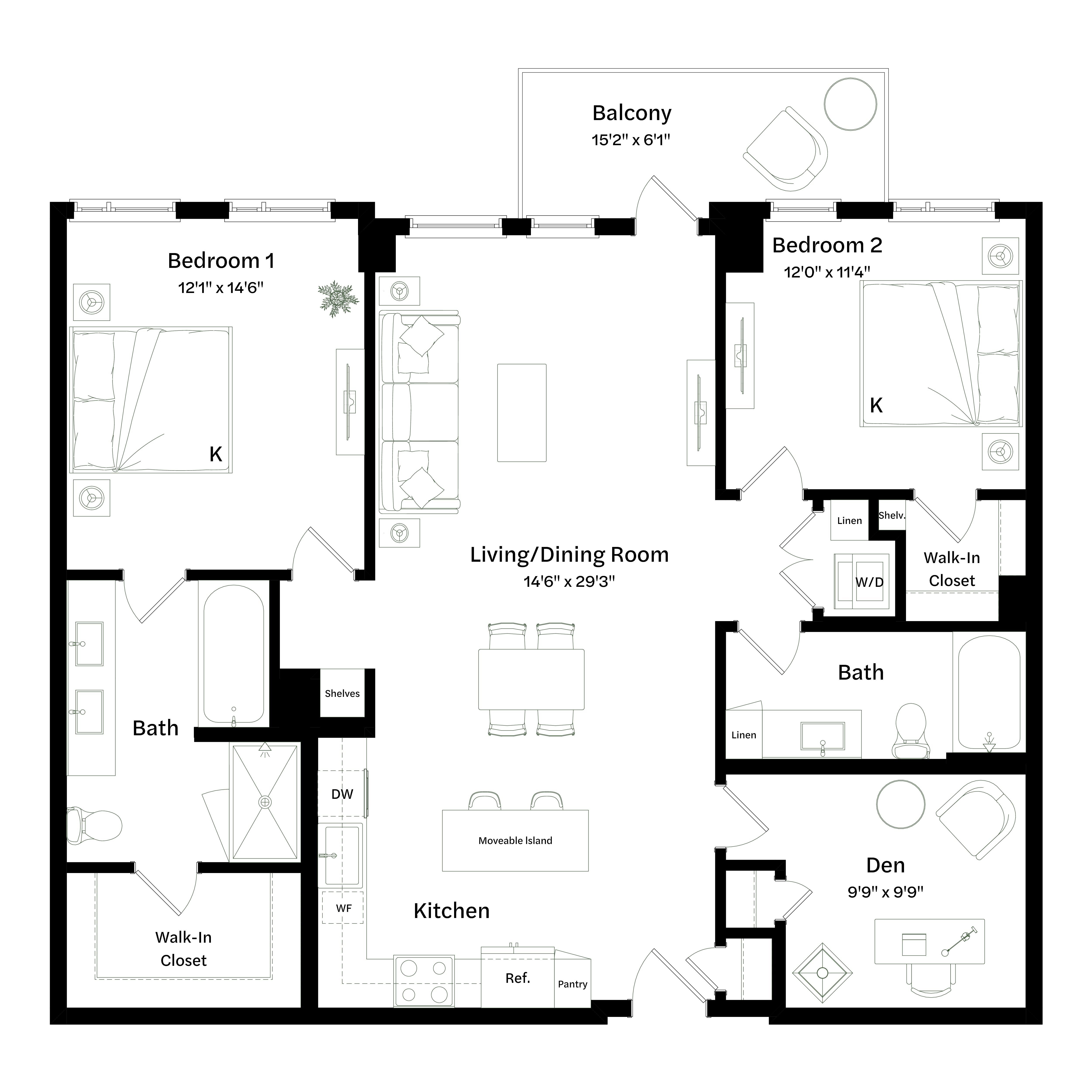 Floor plan layout diagram for BD2