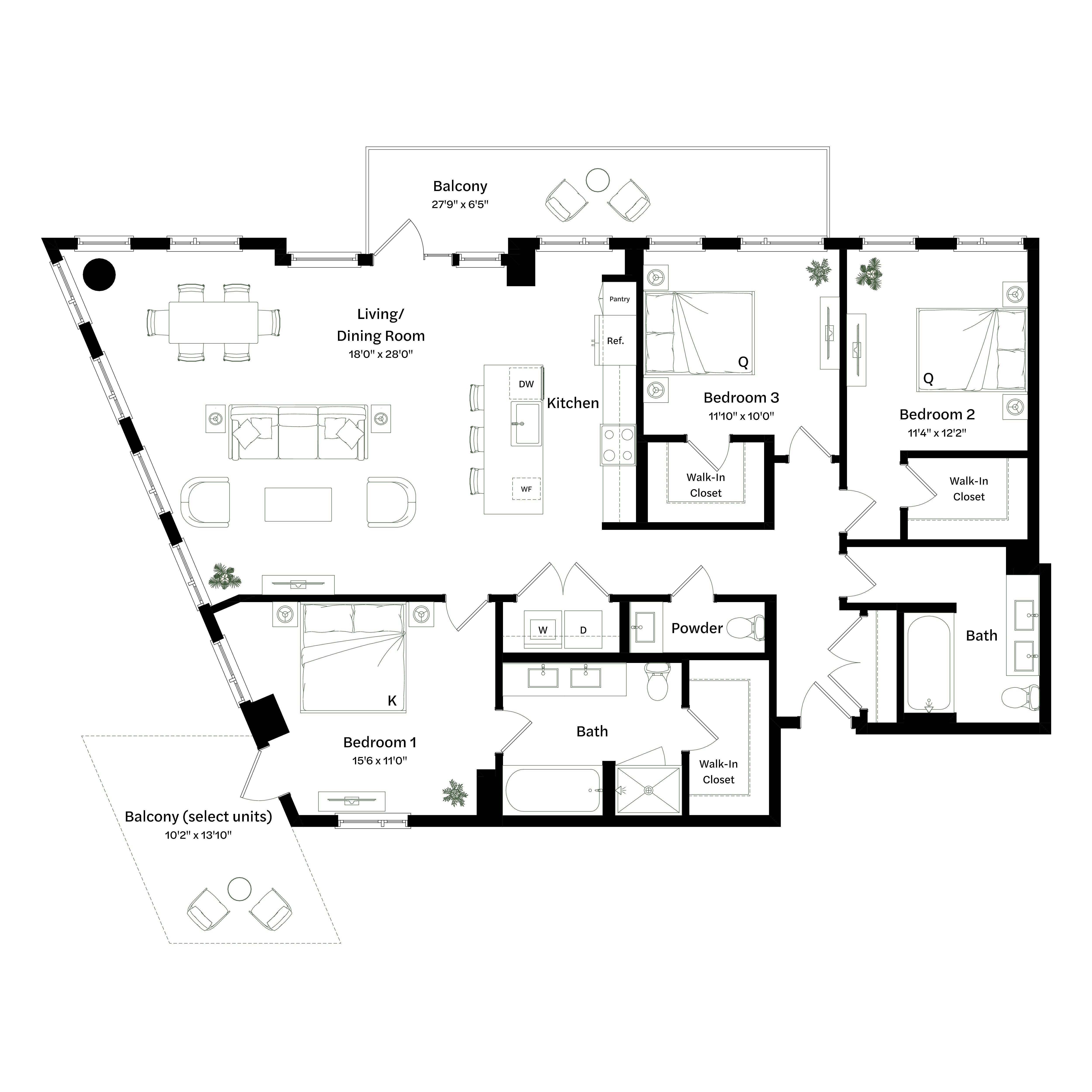 Floor plan layout diagram for C1