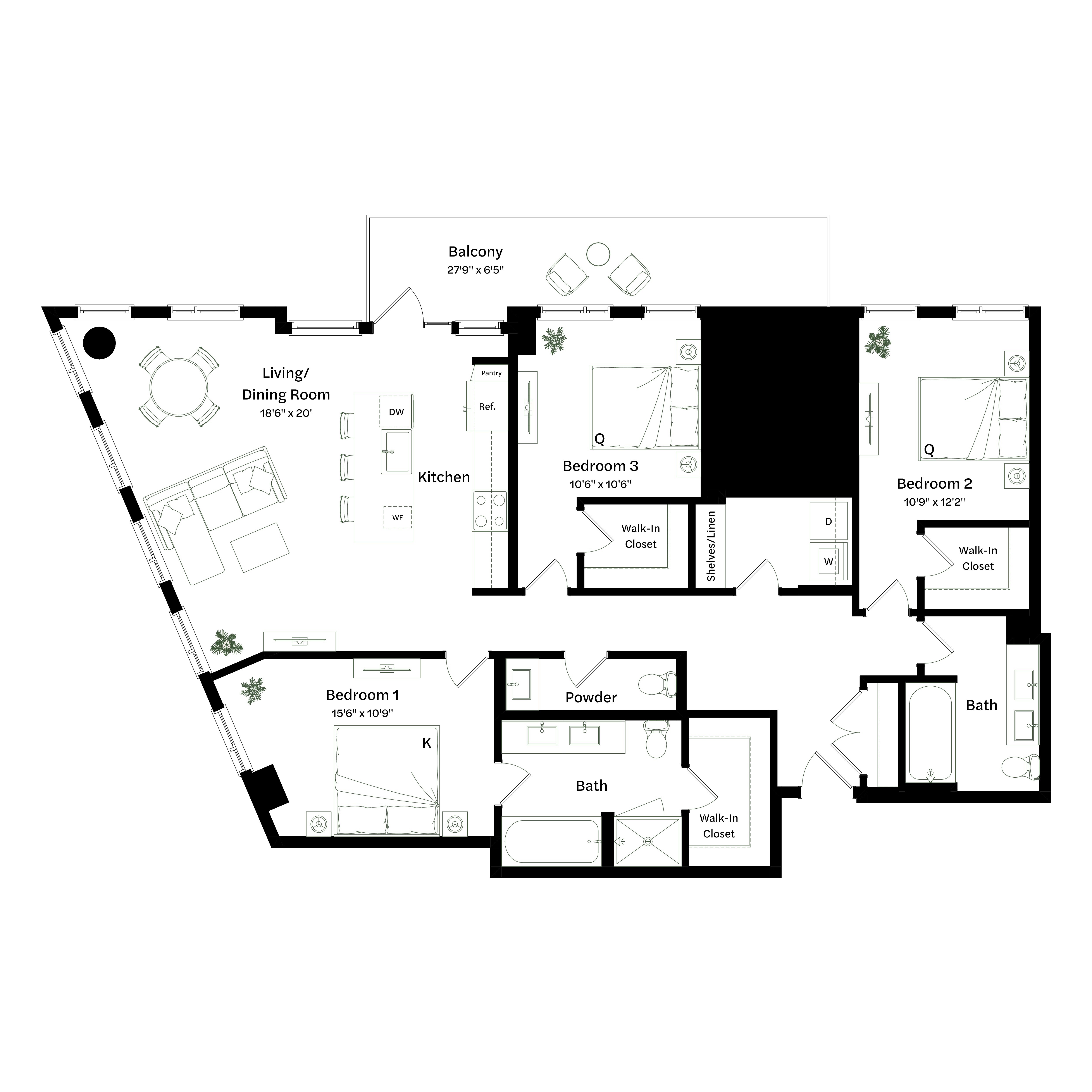 Floor plan layout diagram for C12