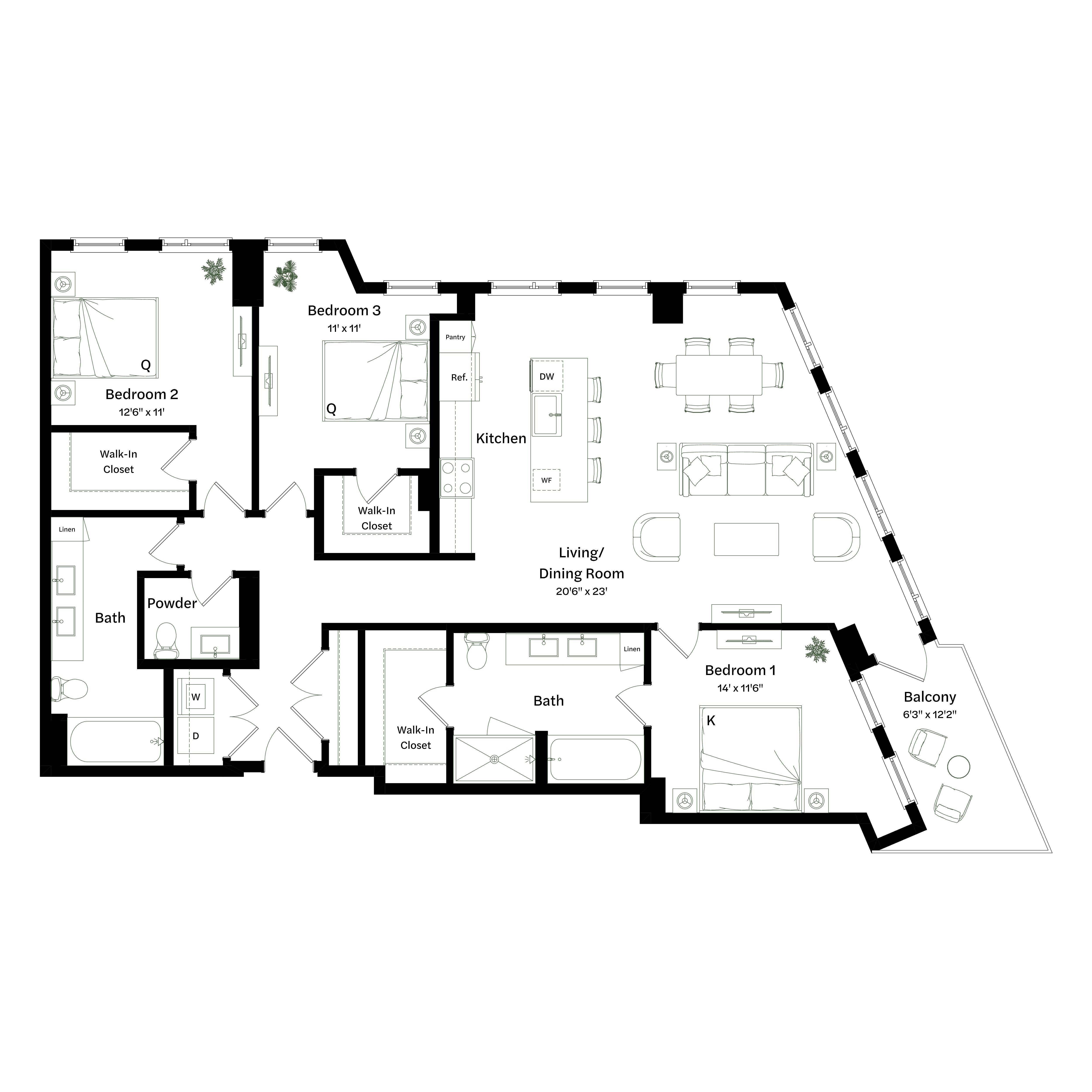 Floor plan layout diagram for C2