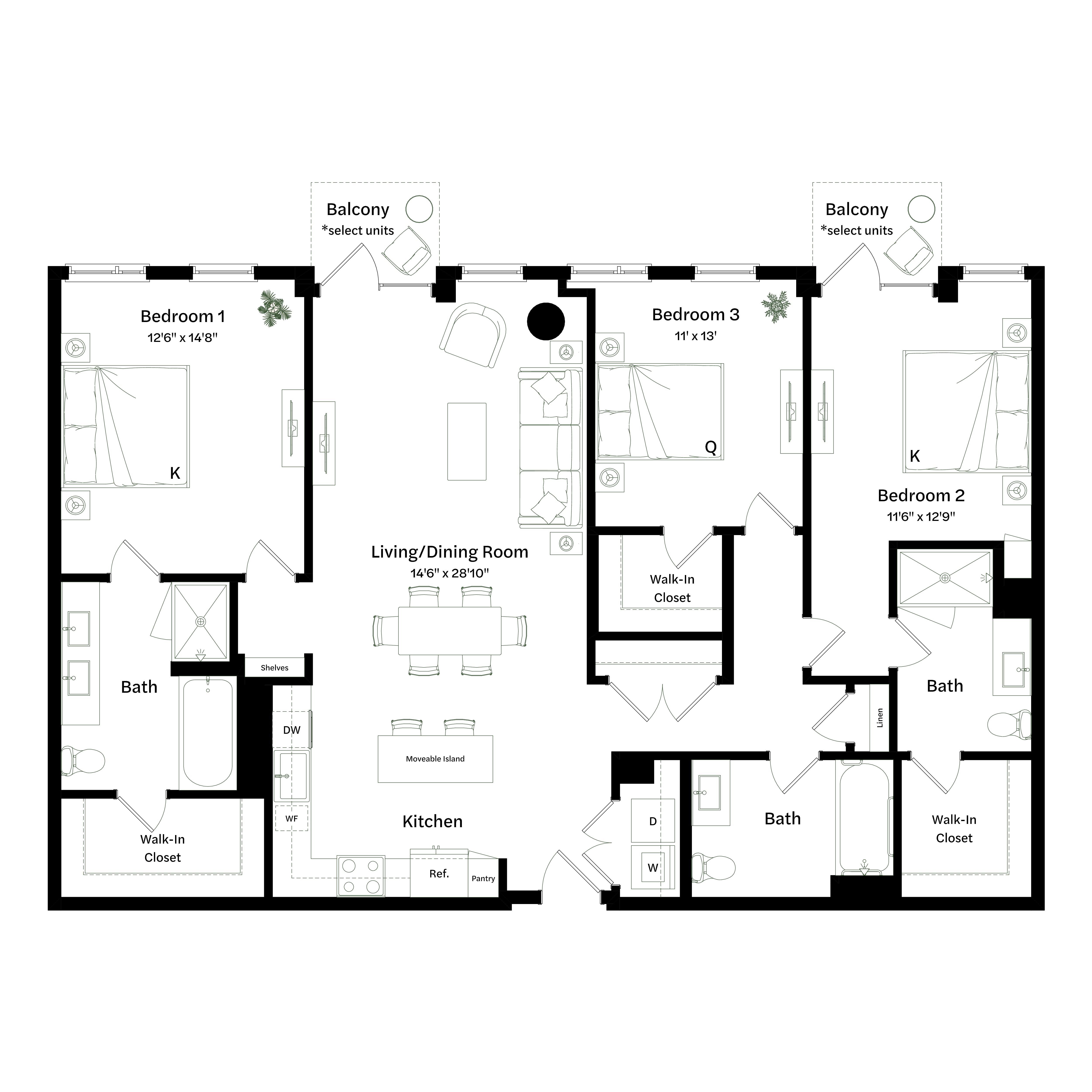 Floor plan layout diagram for C3