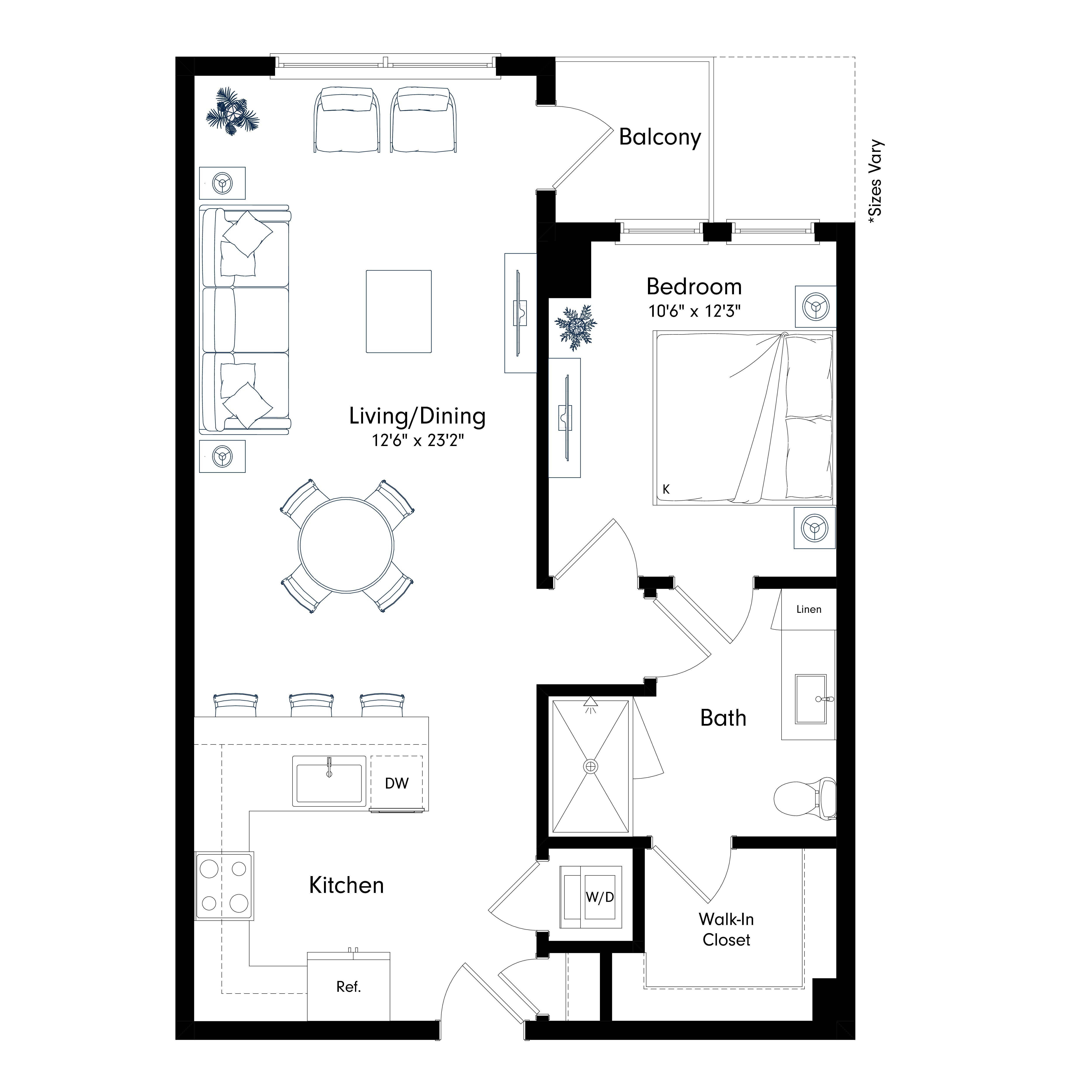 Floor plan layout diagram for A1