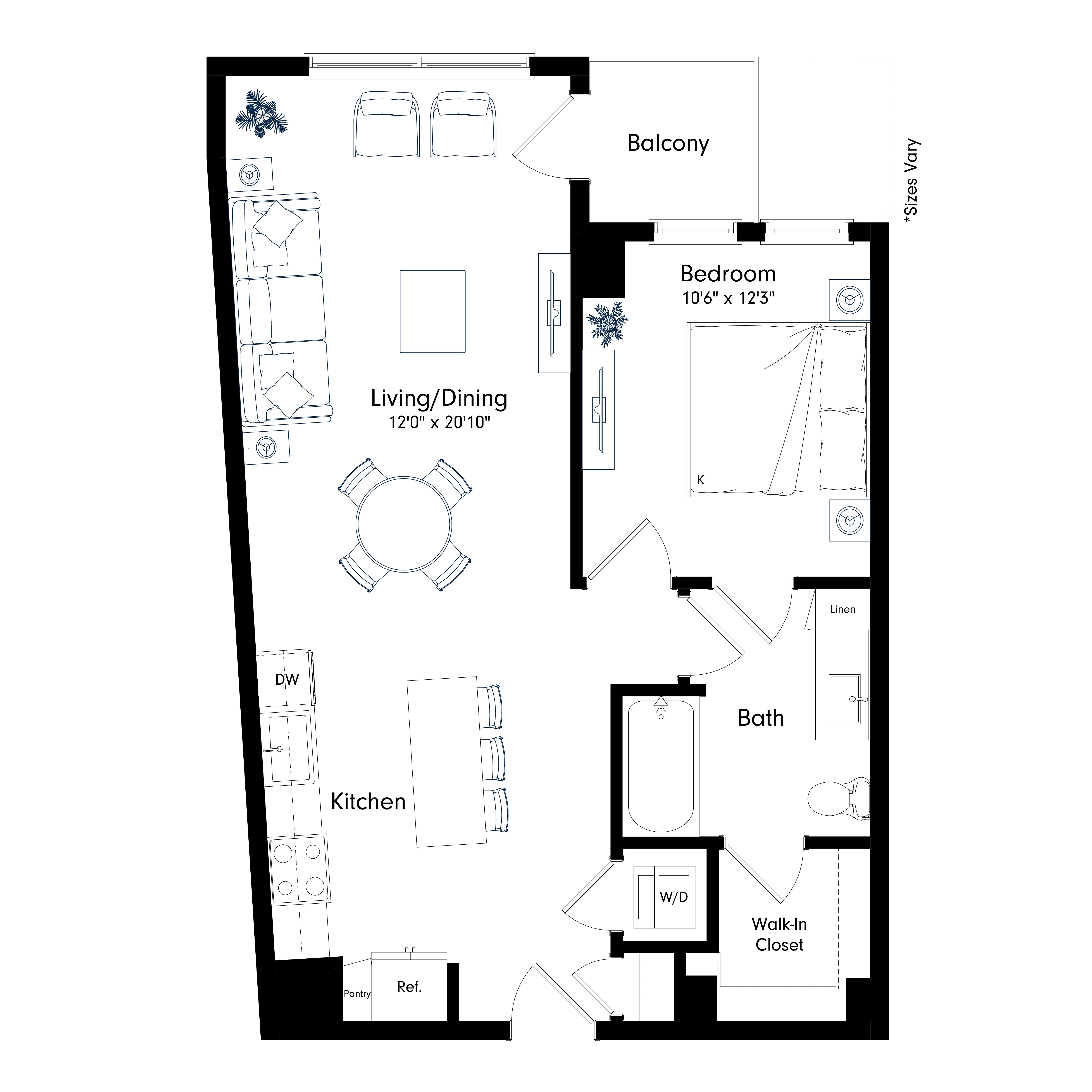 Floor plan layout diagram for A4