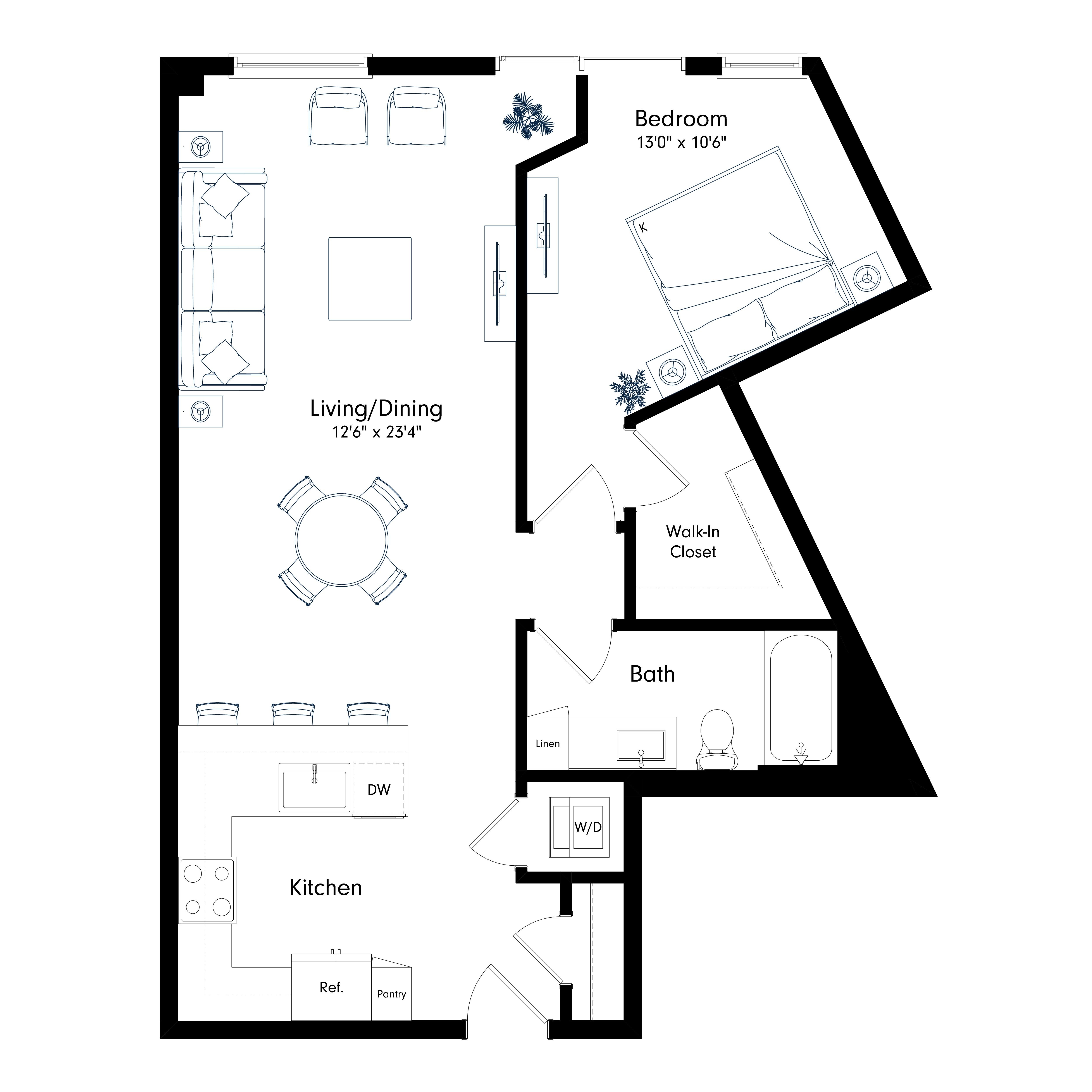 Floor plan layout diagram for A6