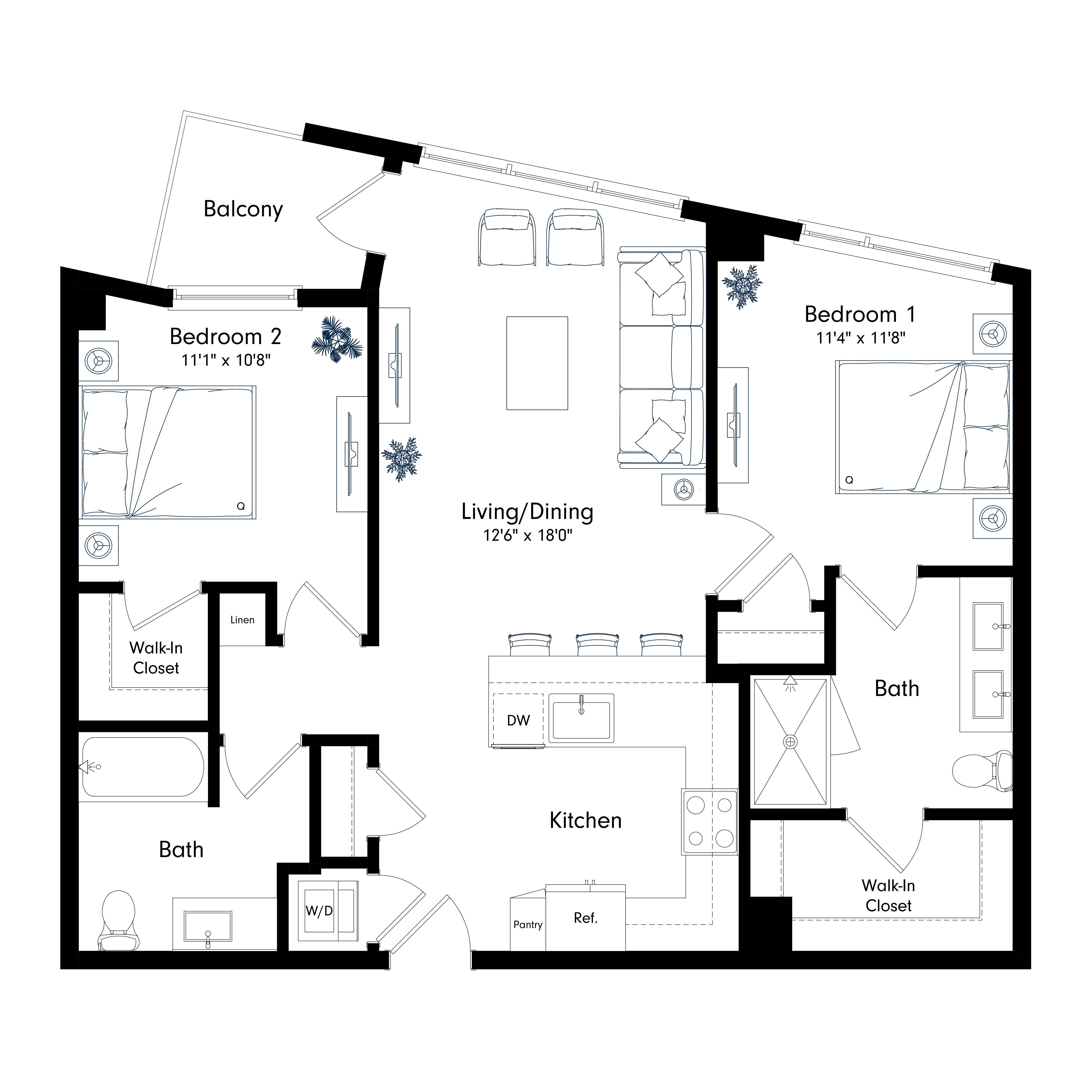 Floor plan layout diagram for B1
