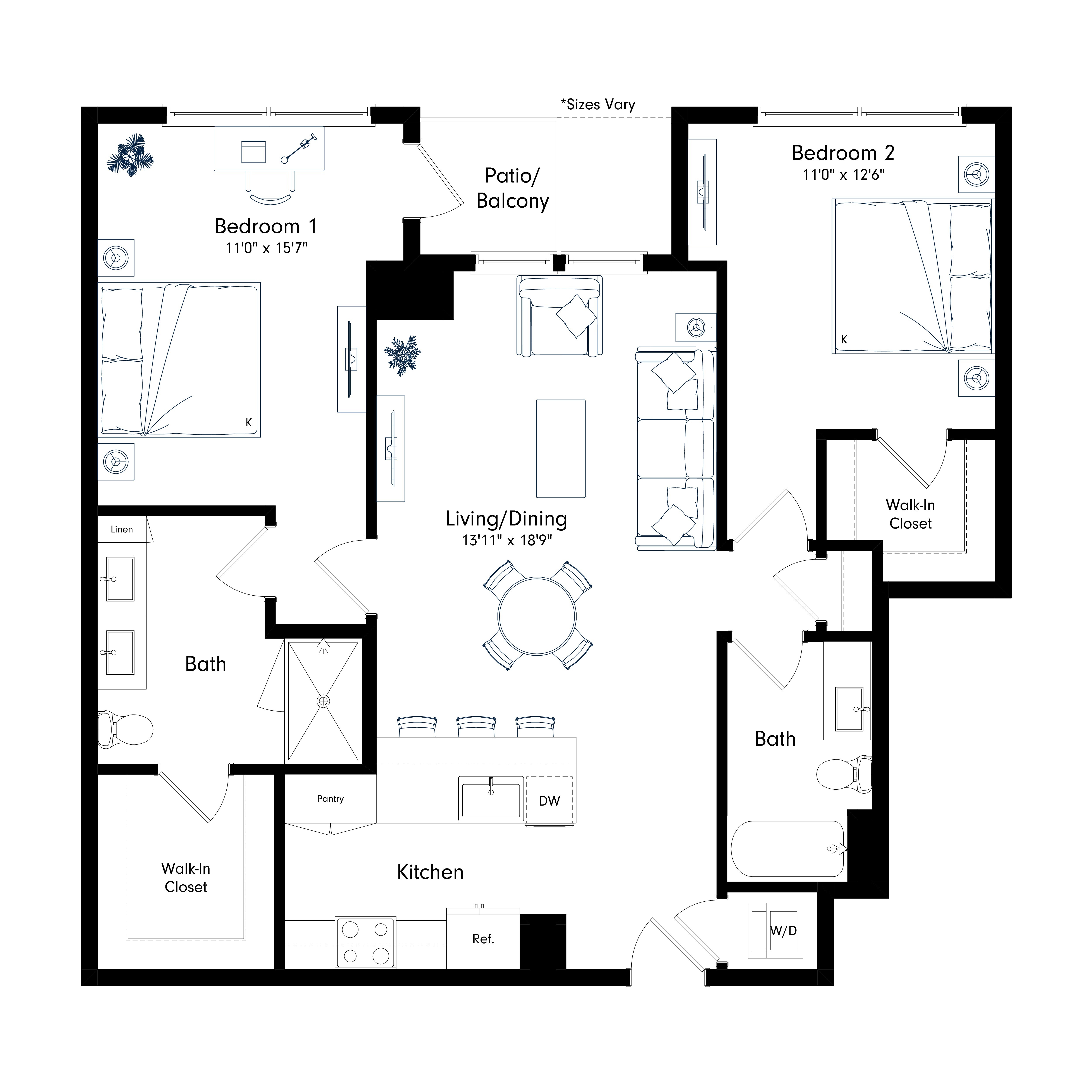 Floor plan layout diagram for B12
