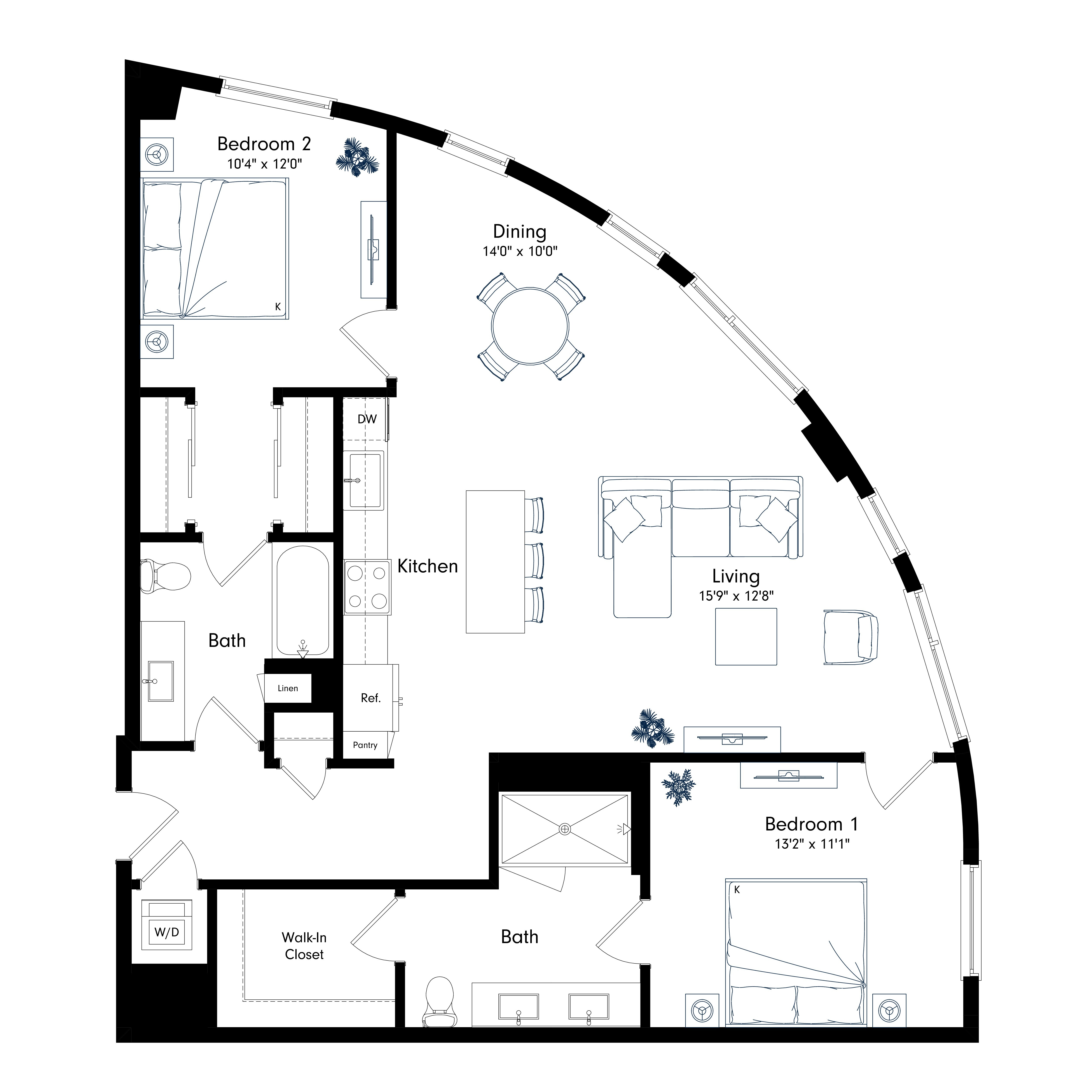 Floor plan layout diagram for B2