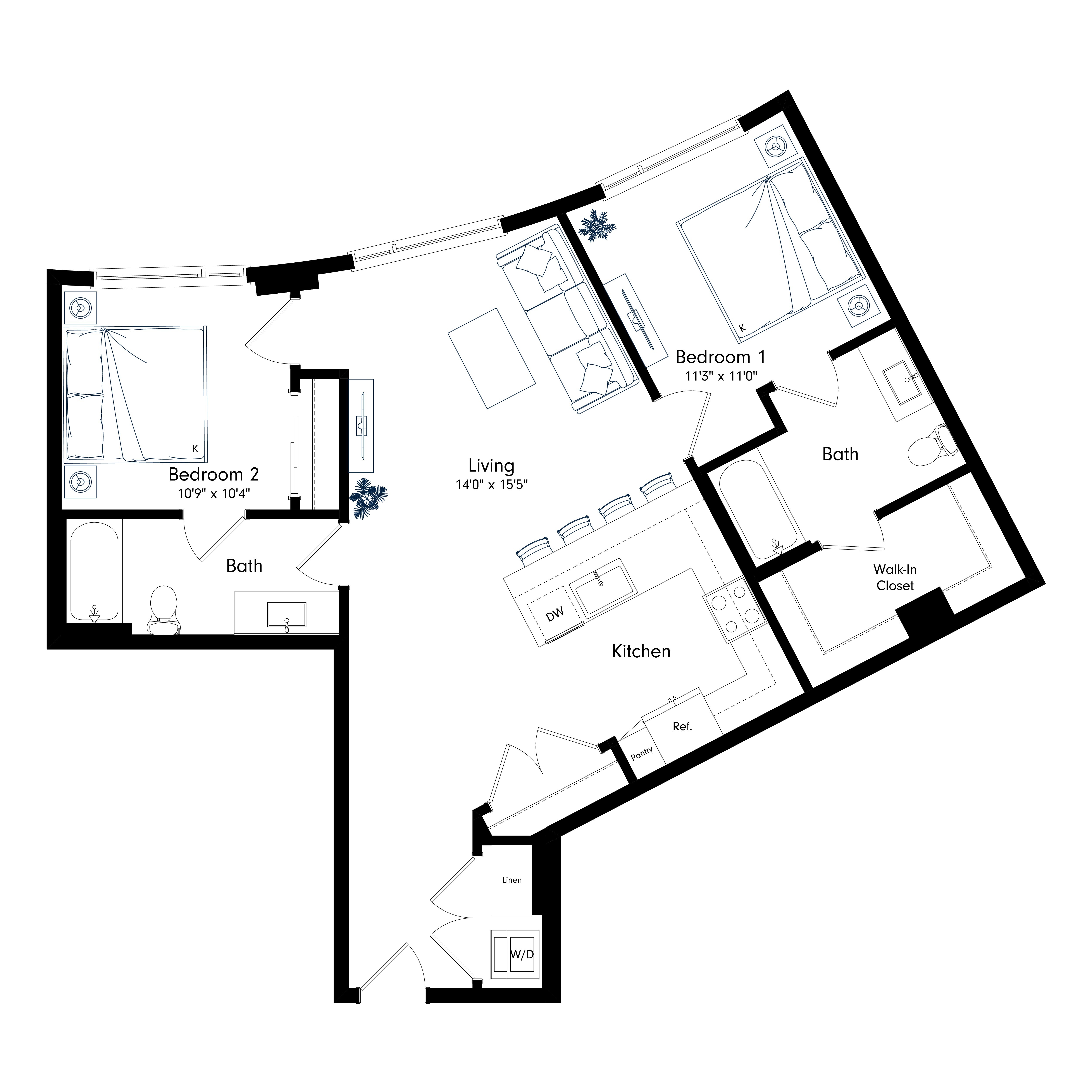 Floor plan layout diagram for B3