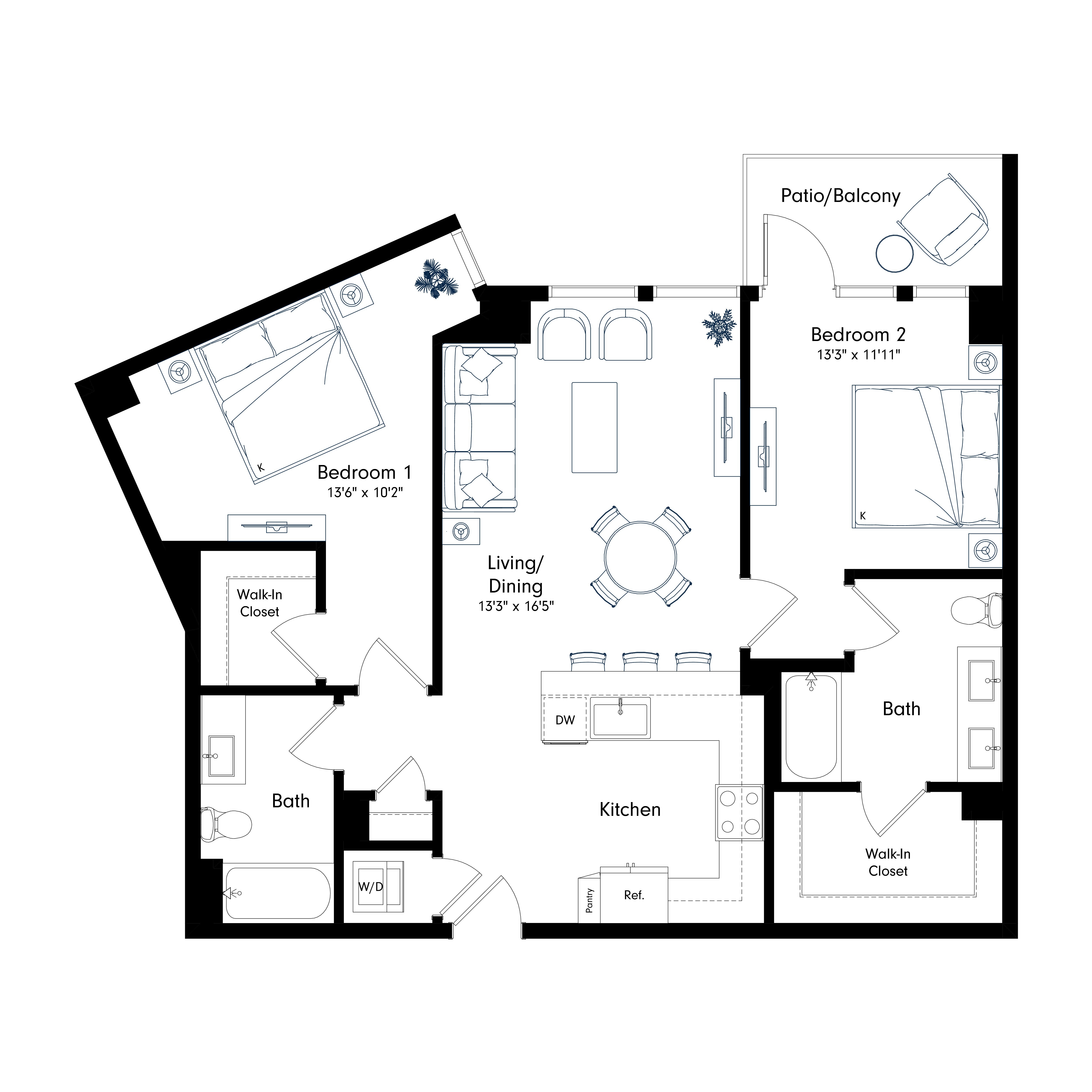 Floor plan layout diagram for B6