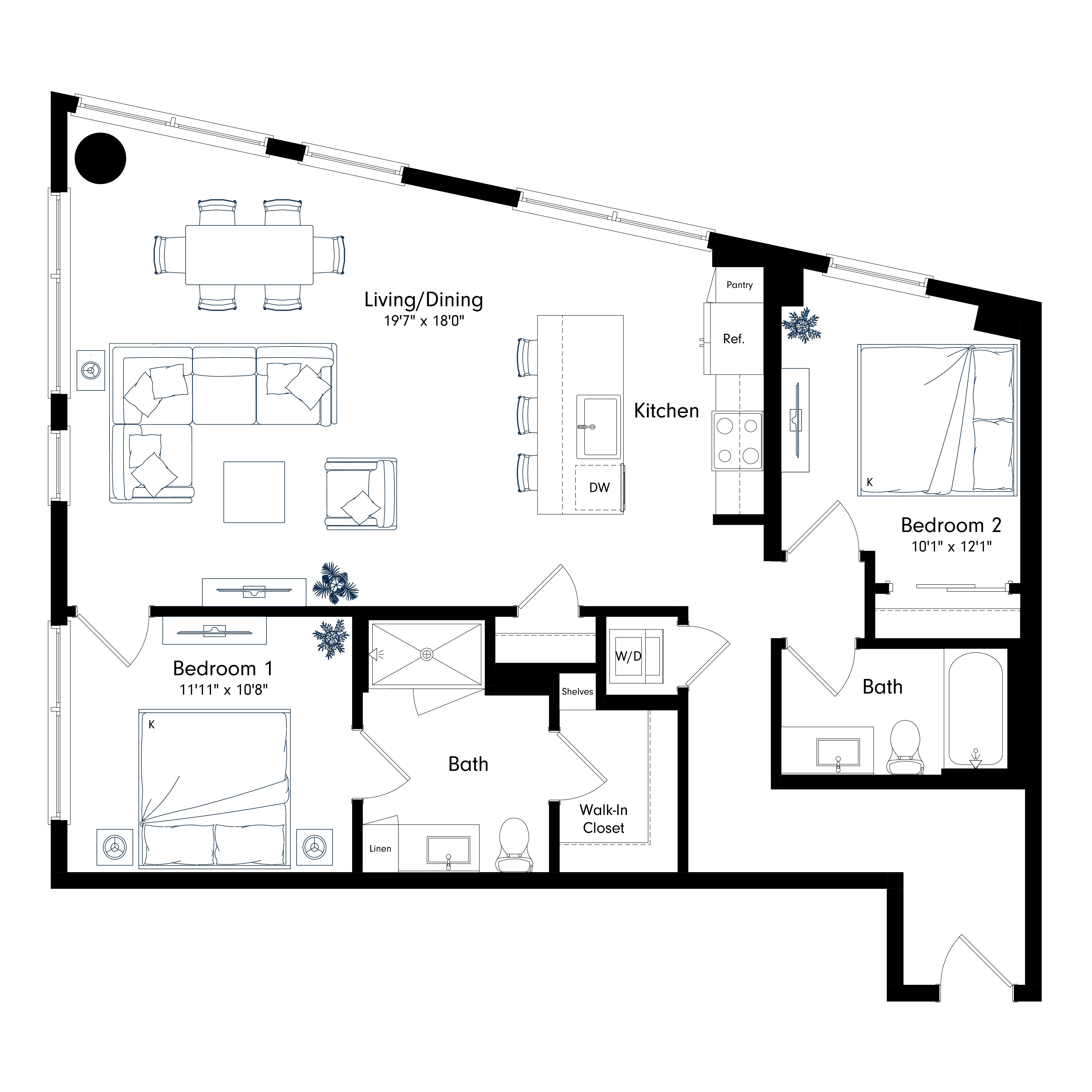 Floor plan layout diagram for B7