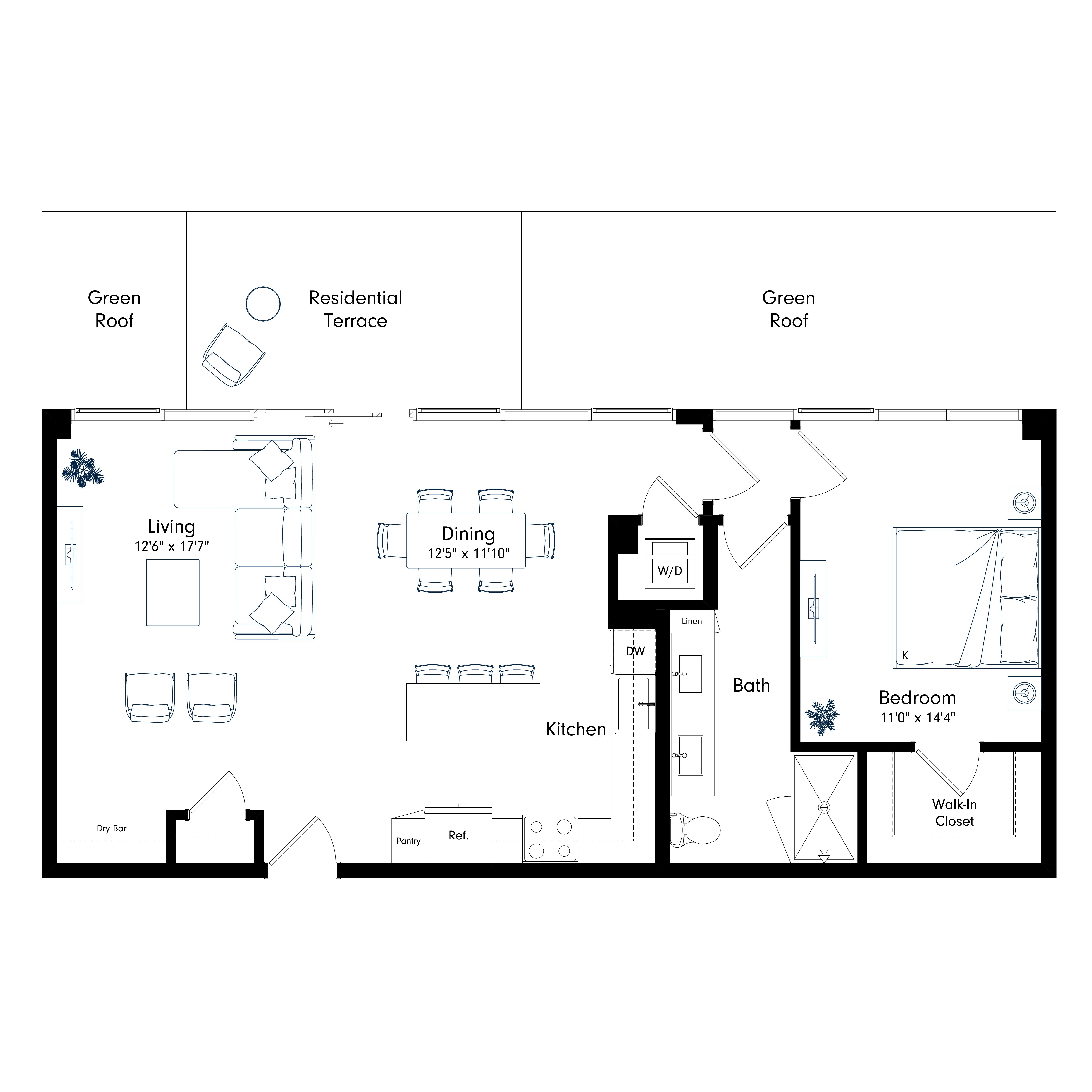 Floor plan layout diagram for PHA1