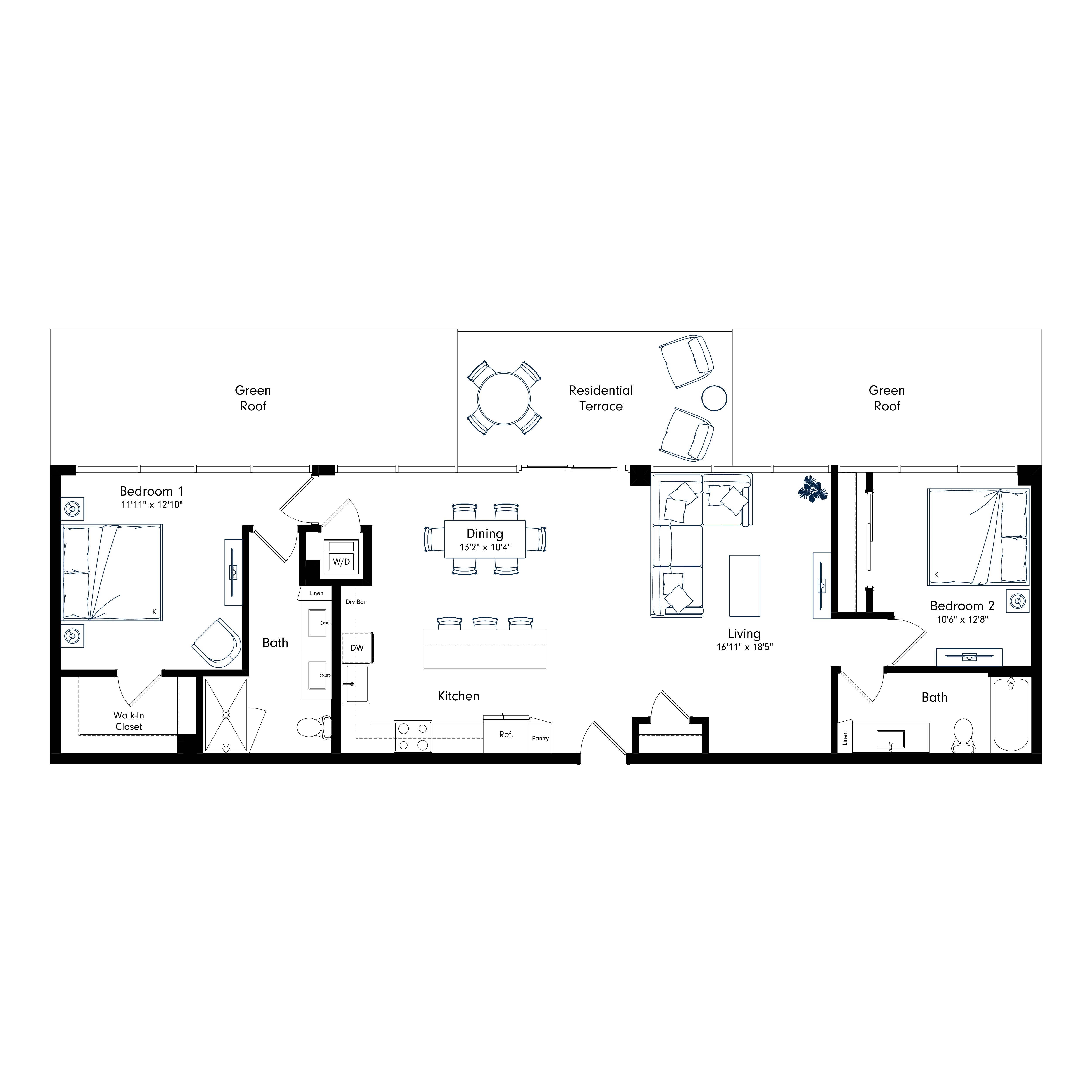 Floor plan layout diagram for PHB1