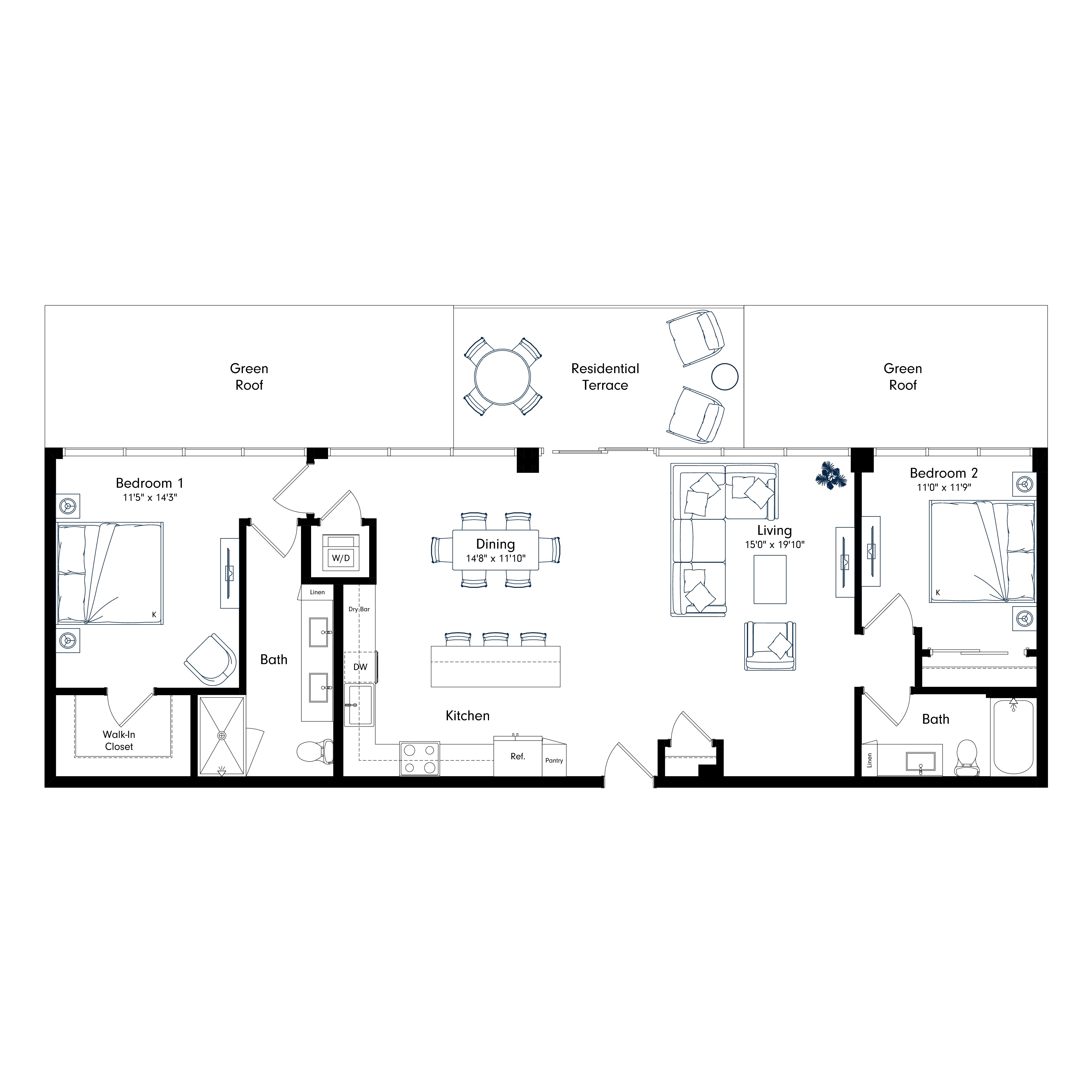 Floor plan layout diagram for PHB2