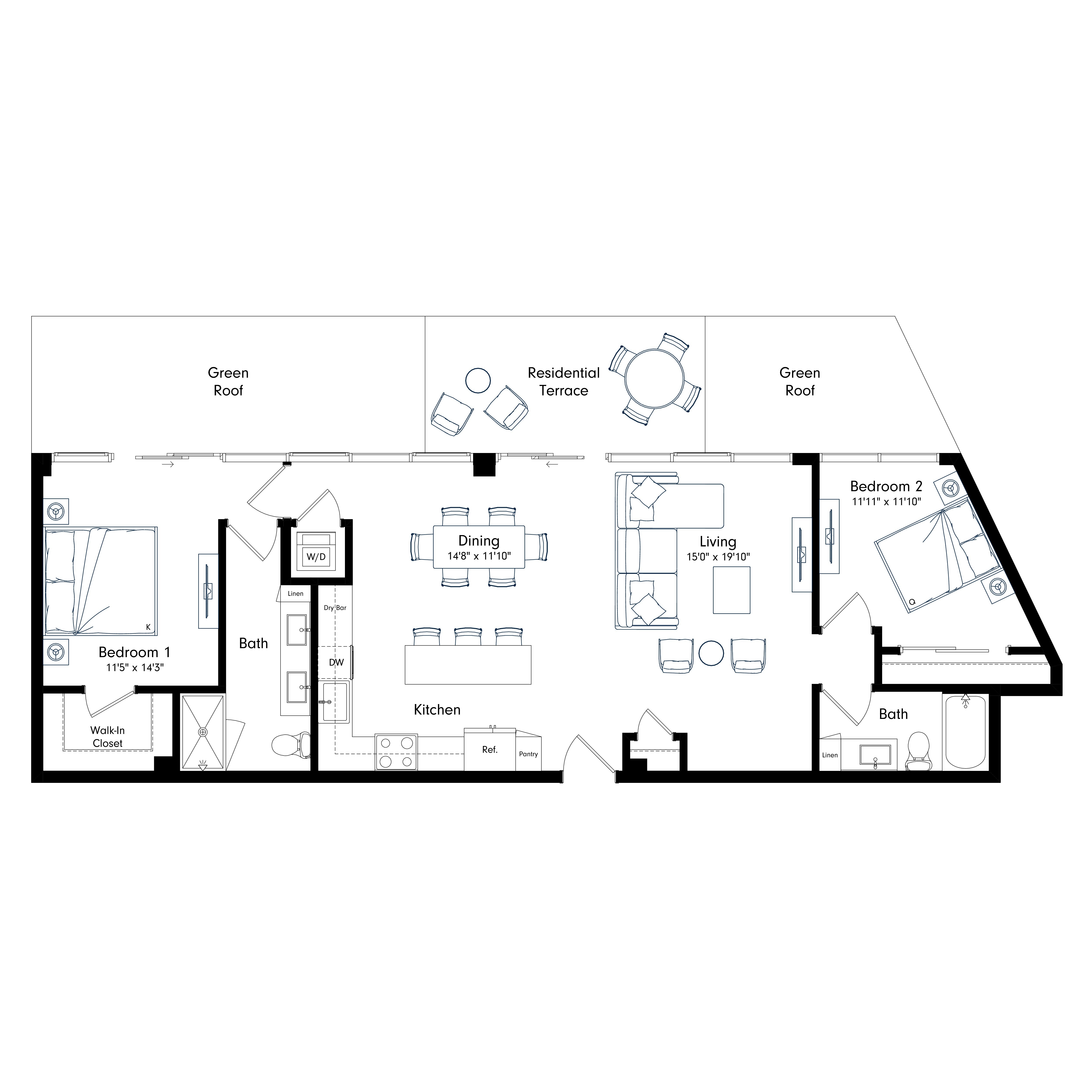 Floor plan layout diagram for PHB3