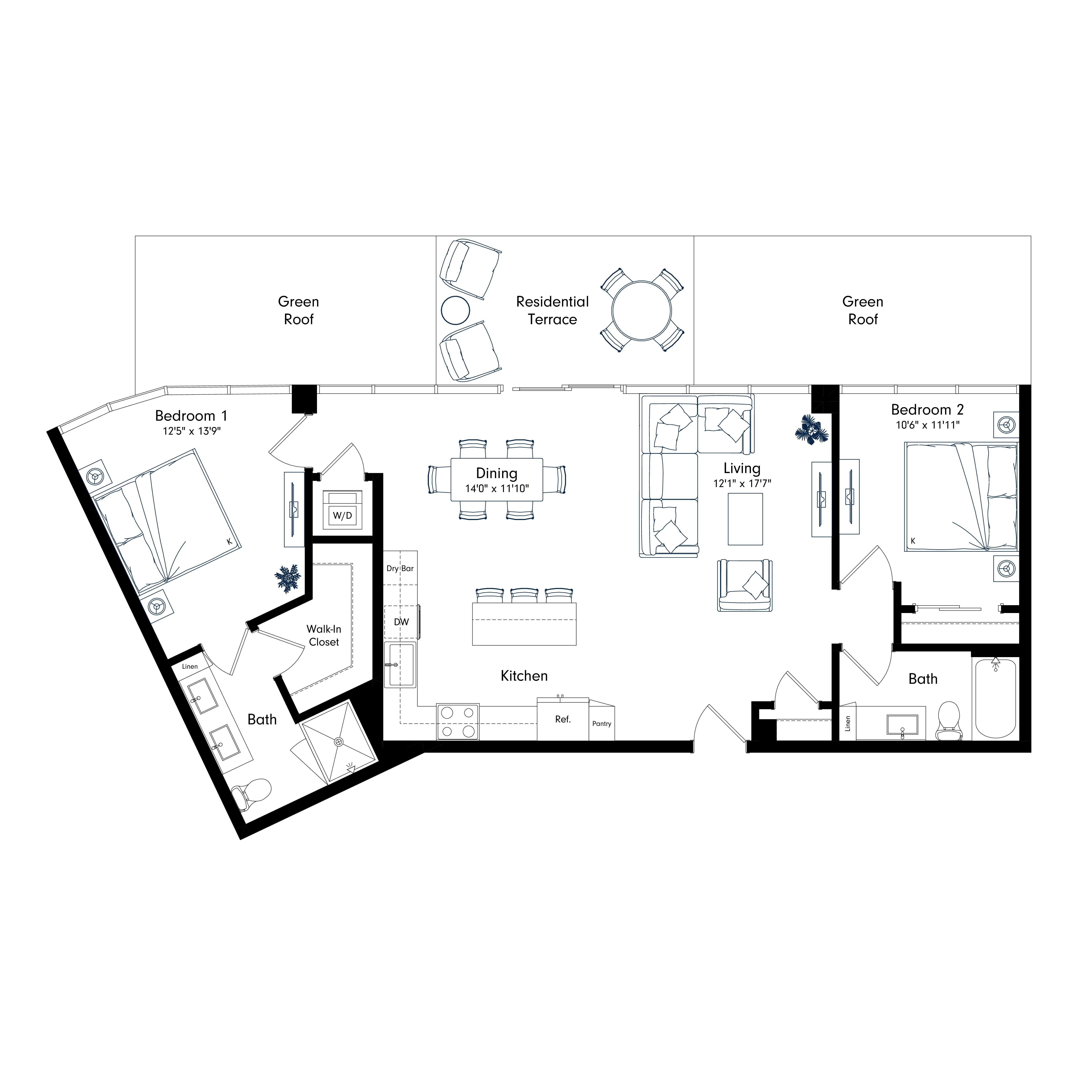 Floor plan layout diagram for PHB4
