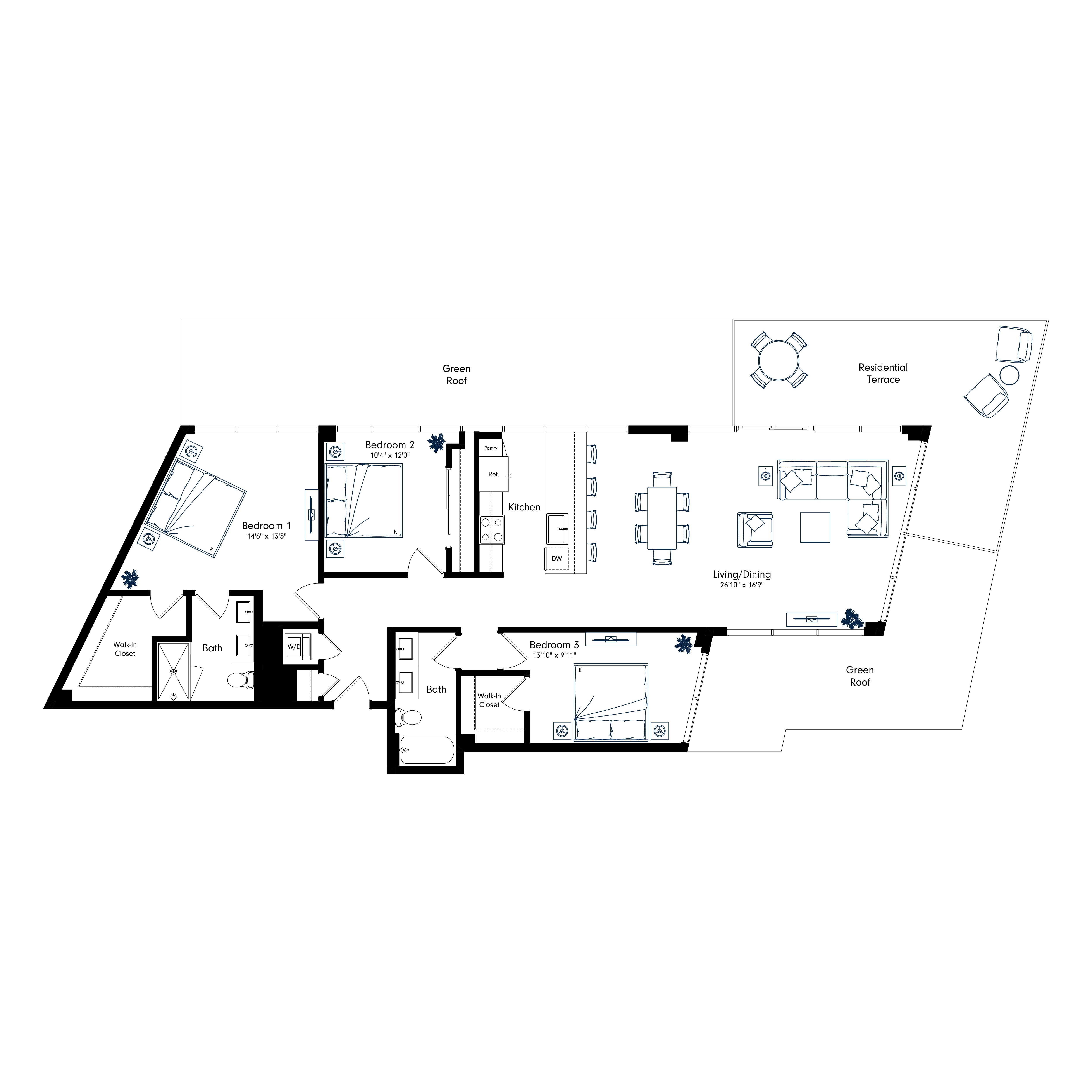 Floor plan layout diagram for PHC1