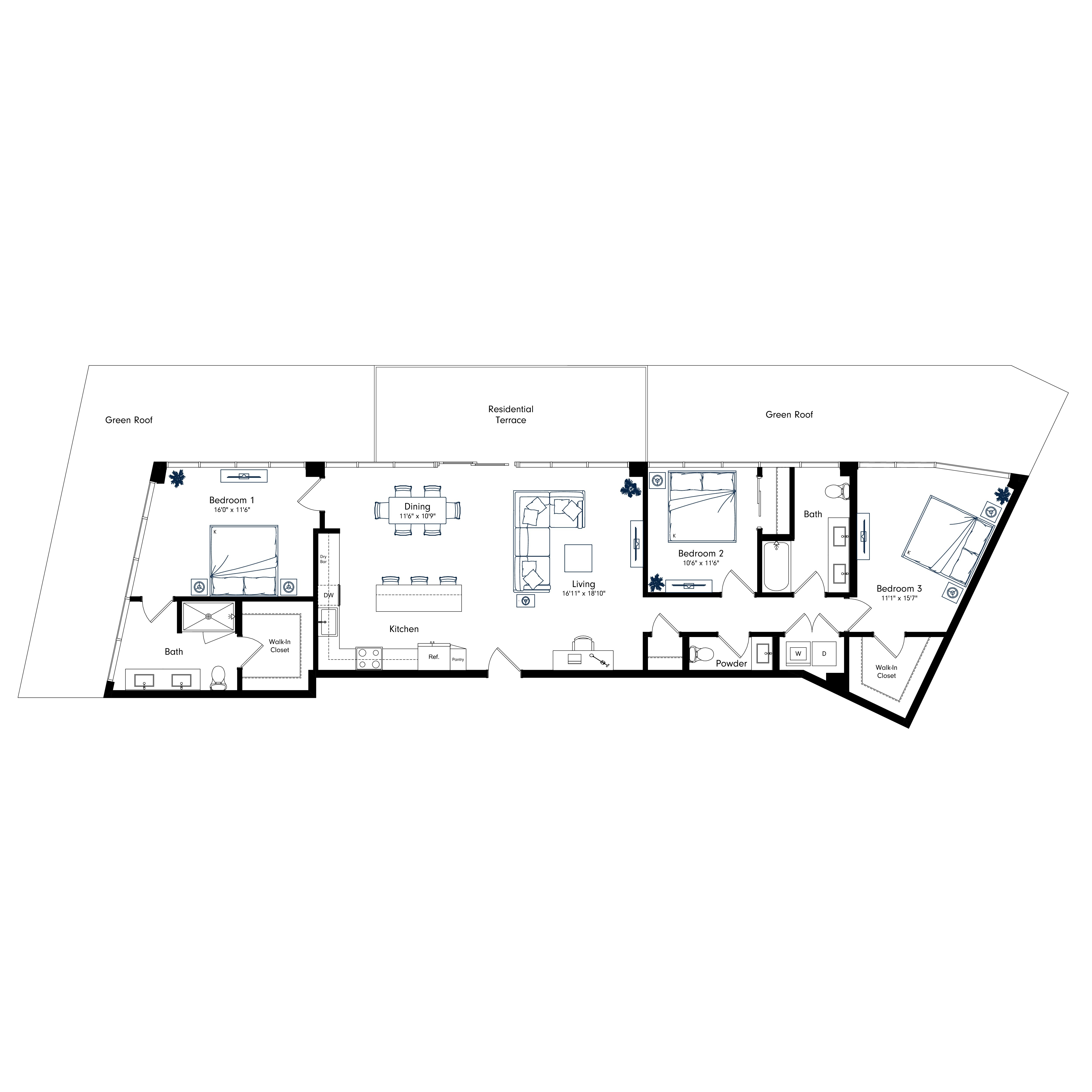Floor plan layout diagram for PHC2