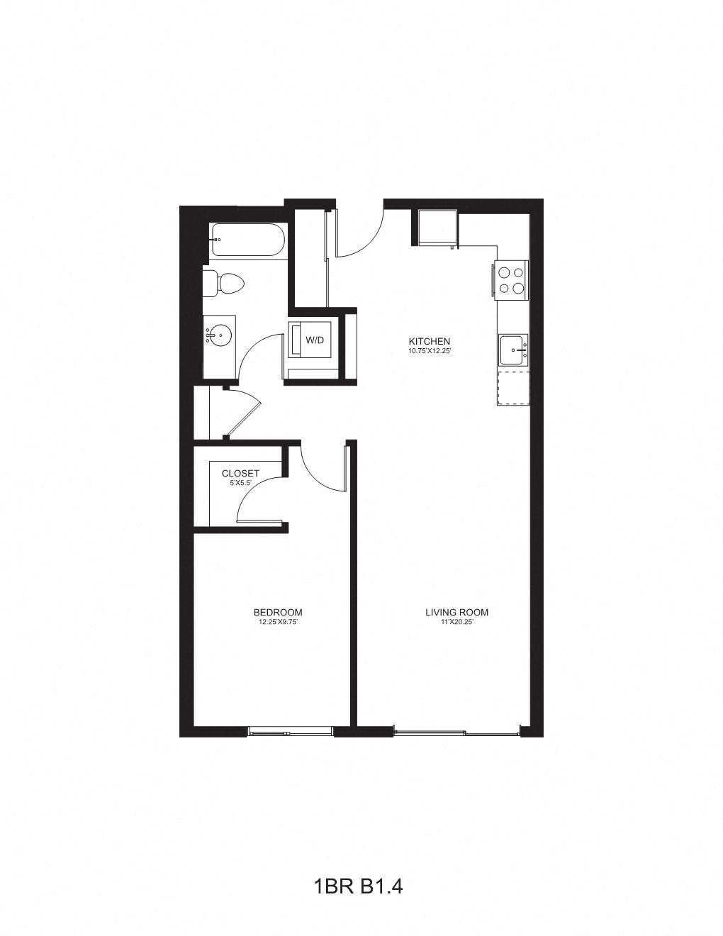 Floor plan layout diagram for B1.4