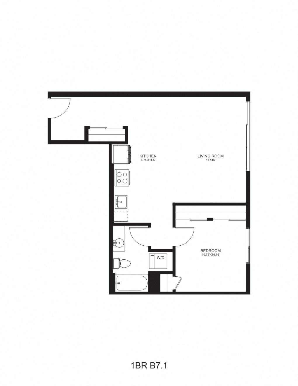 Floor plan layout diagram for B7.1