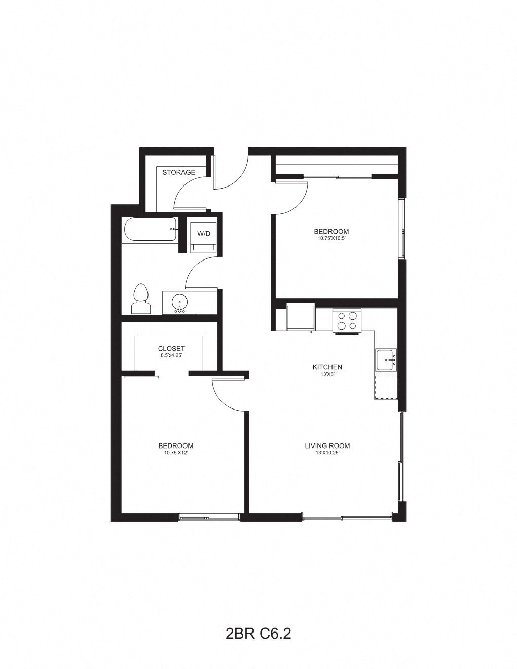 Floor plan layout diagram for C6.2
