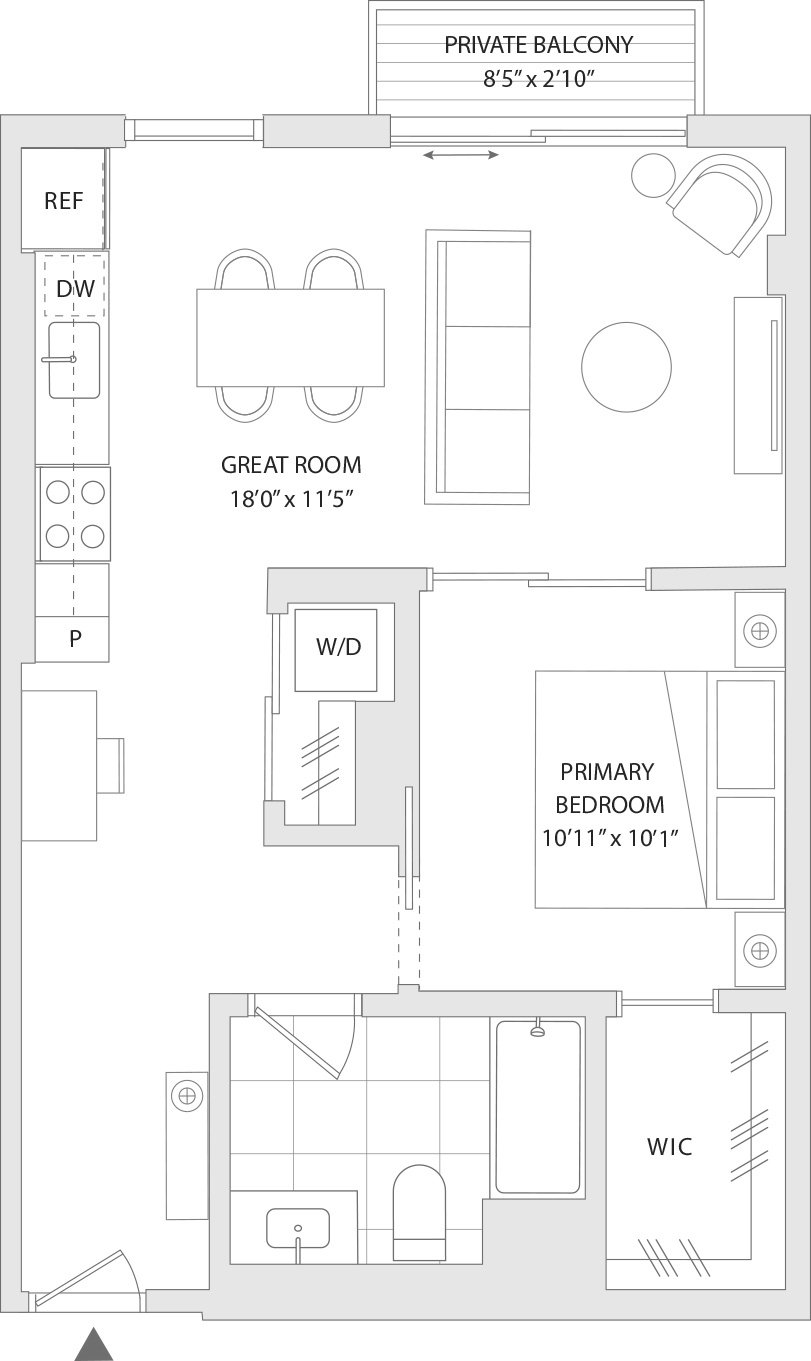 A floor plan of a unit