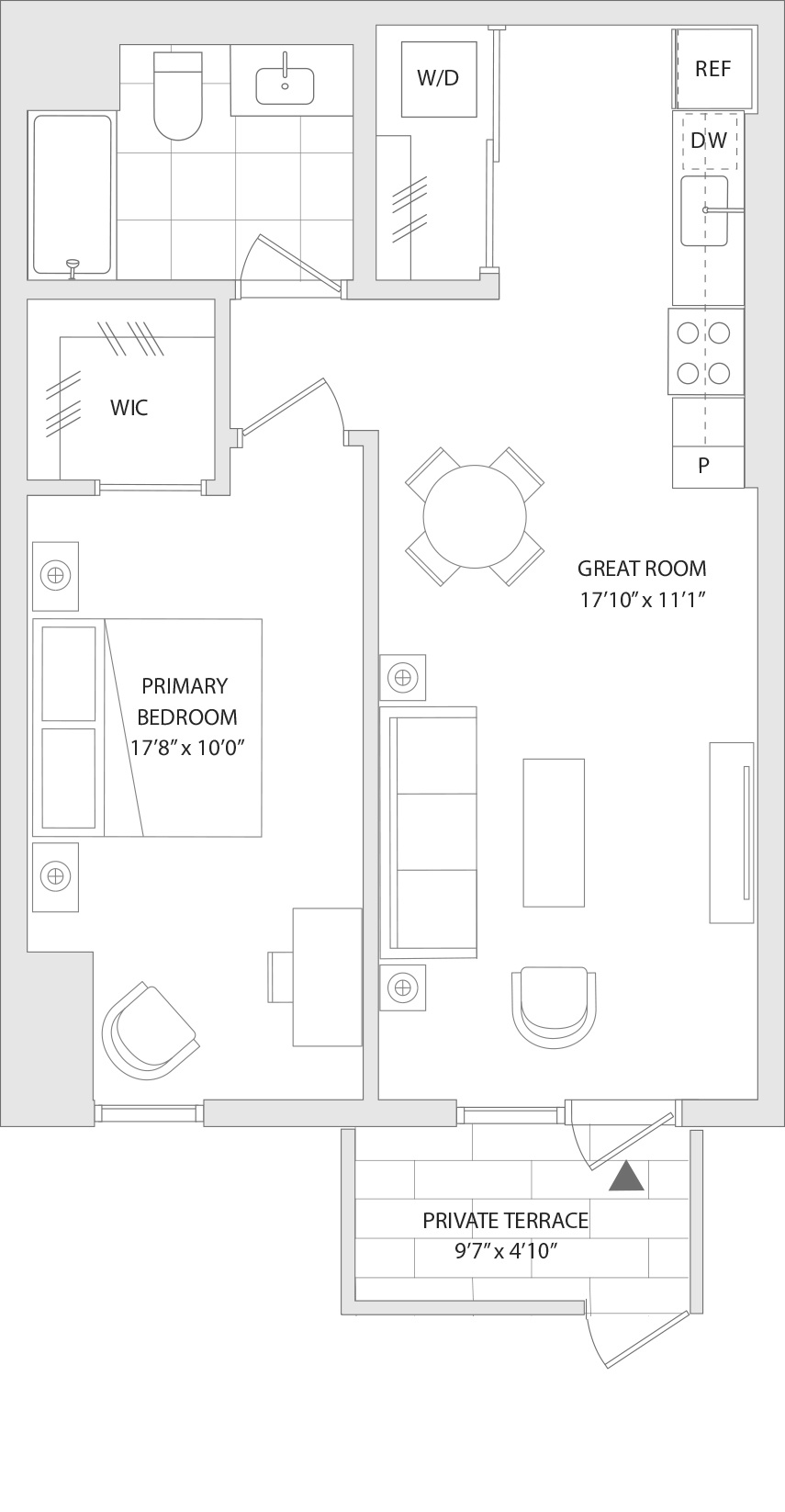 A floor plan of a unit
