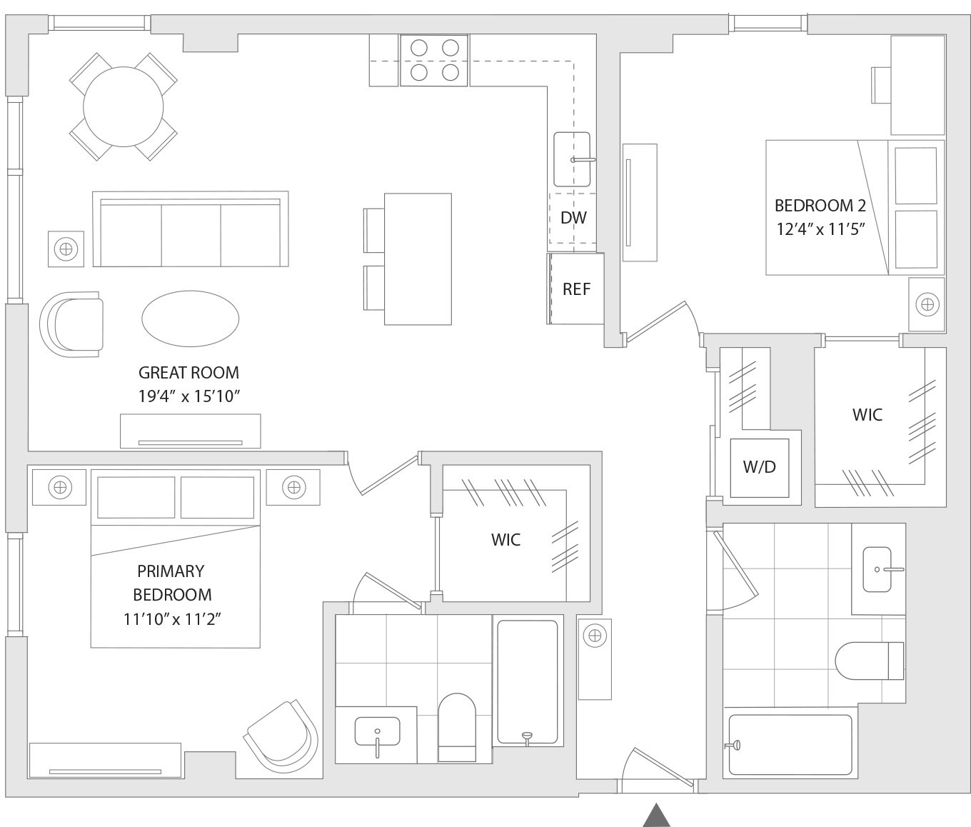 A floor plan of a unit