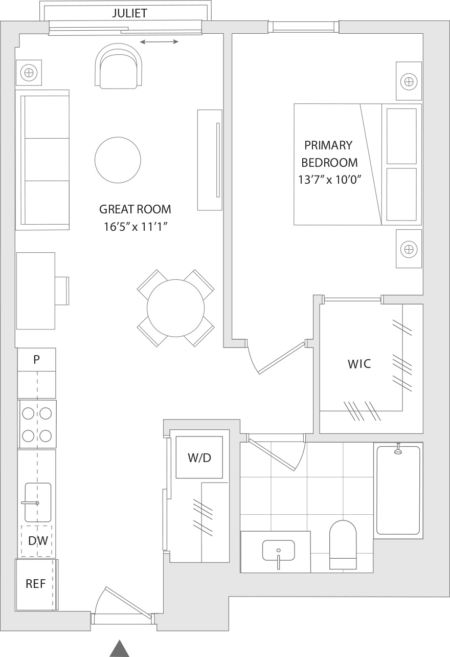 A floor plan of a unit