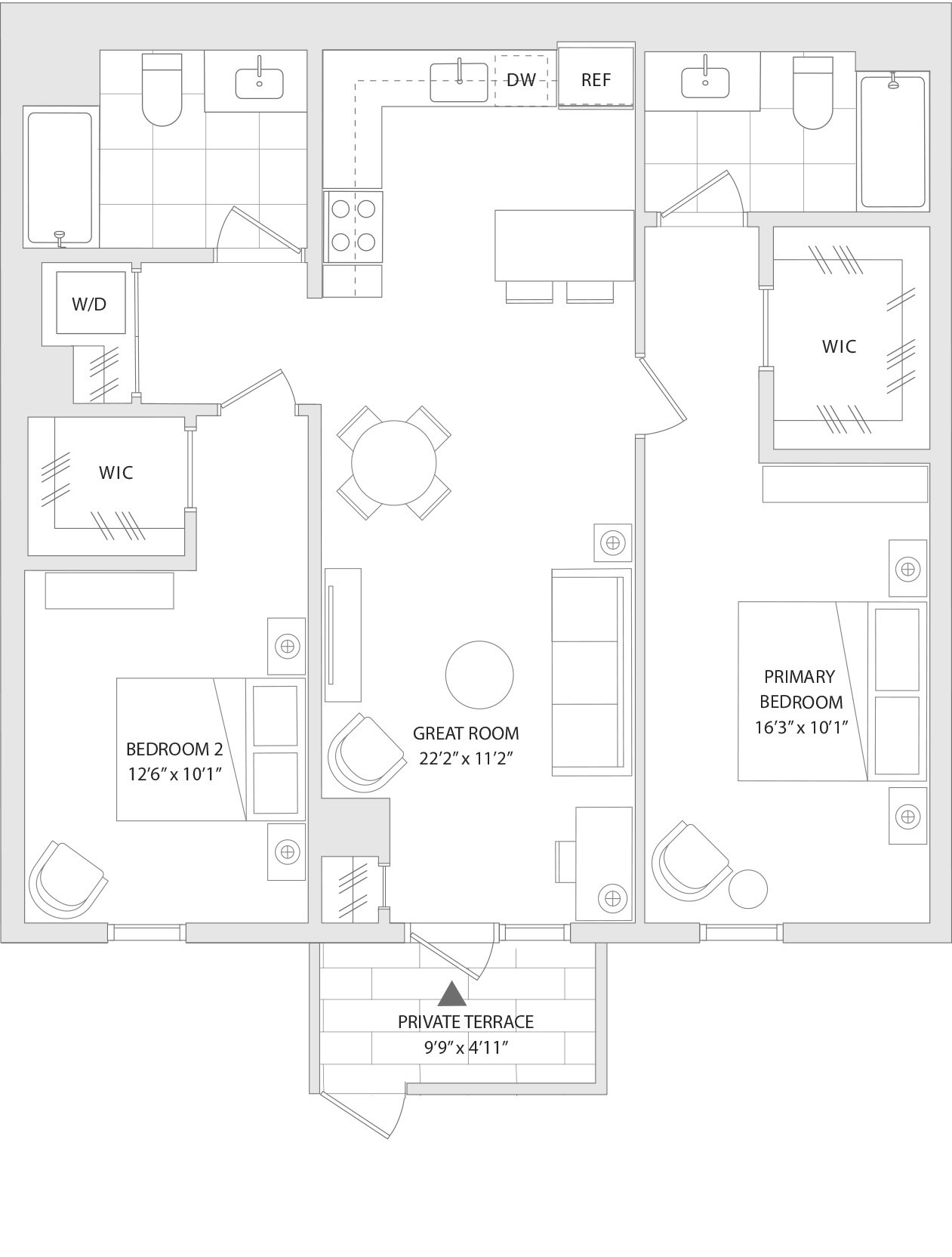 A floor plan of a unit