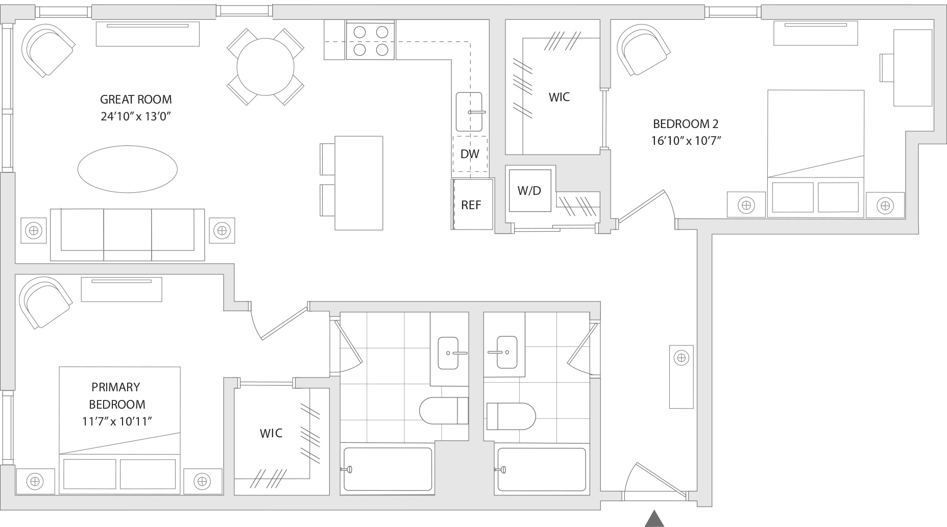 A floor plan of a unit