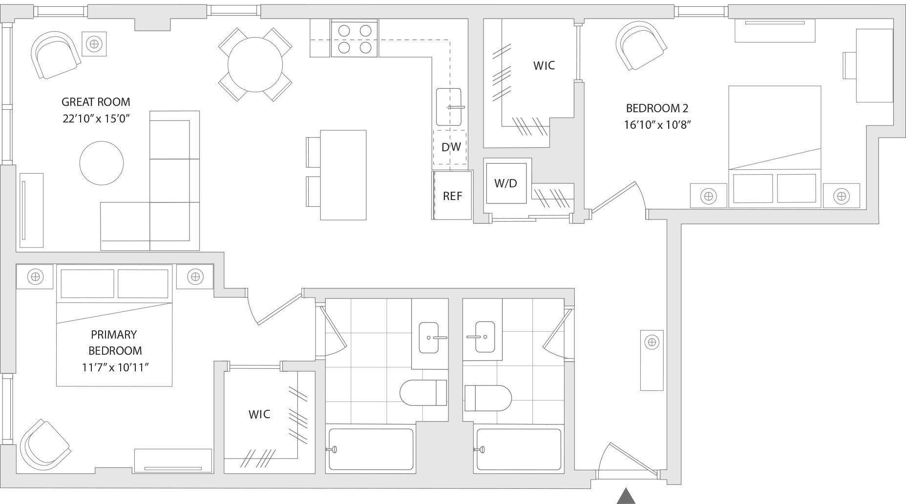 A floor plan of a unit