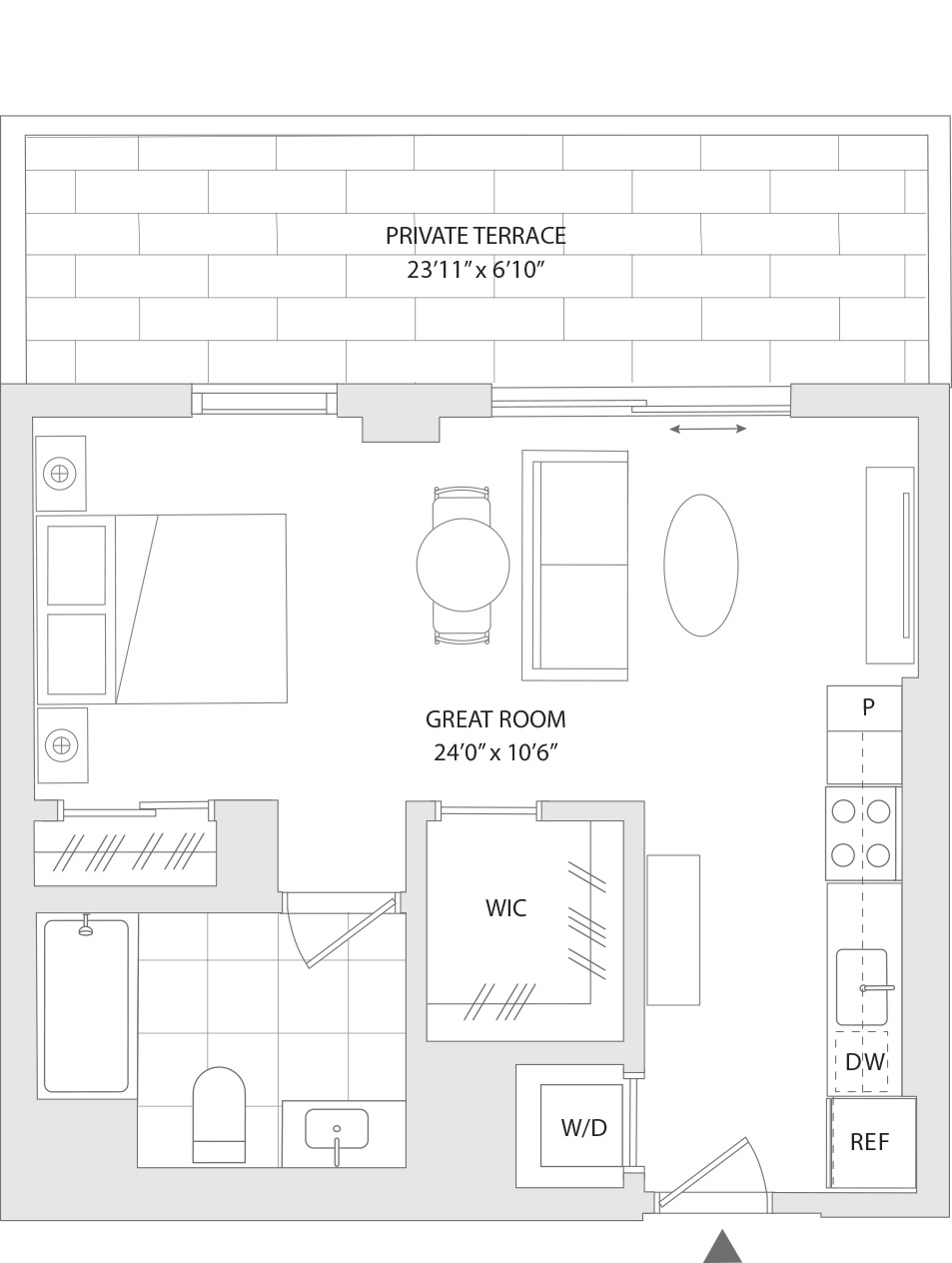 A floor plan of a unit