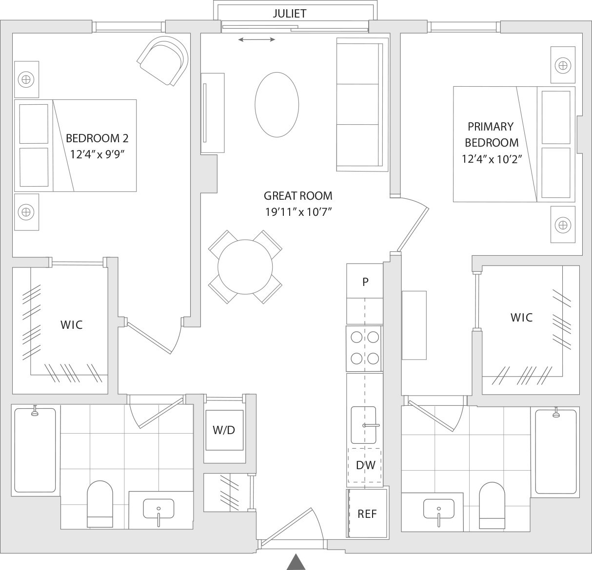 A floor plan of a unit