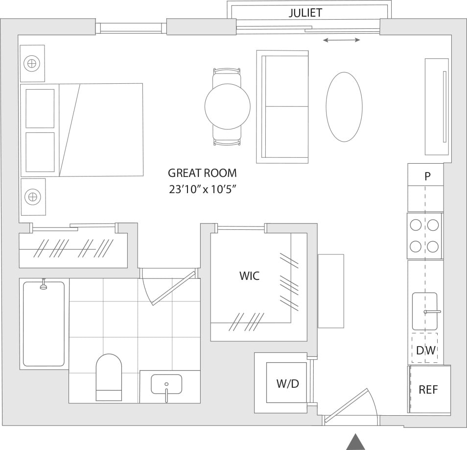 A floor plan of a unit