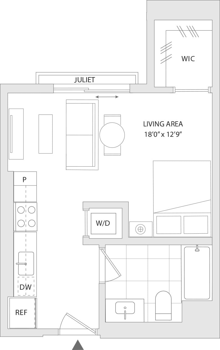 A floor plan of a unit