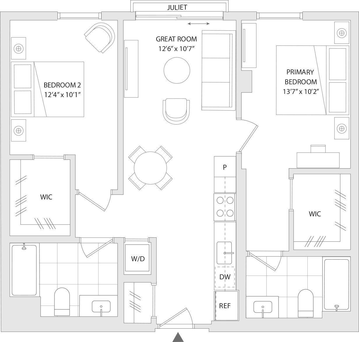 A floor plan of a unit