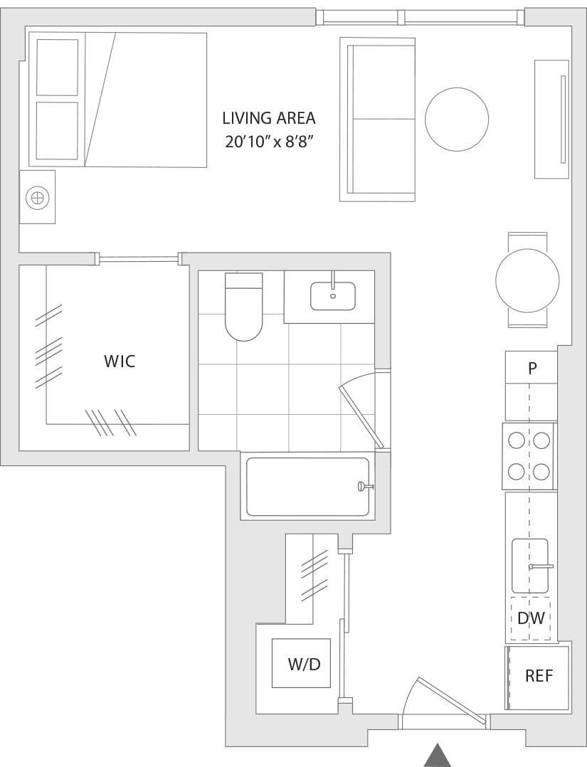 A floor plan of a unit